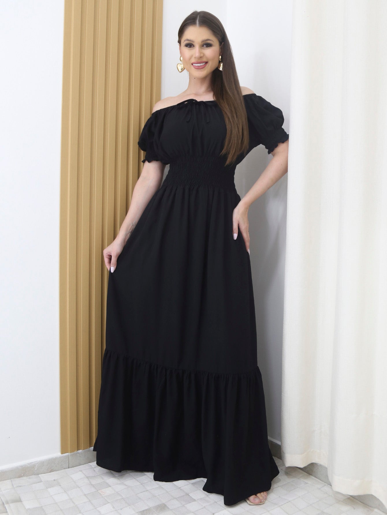 Vestido Longo Festa Evangélica Tem Forro e Elástico
