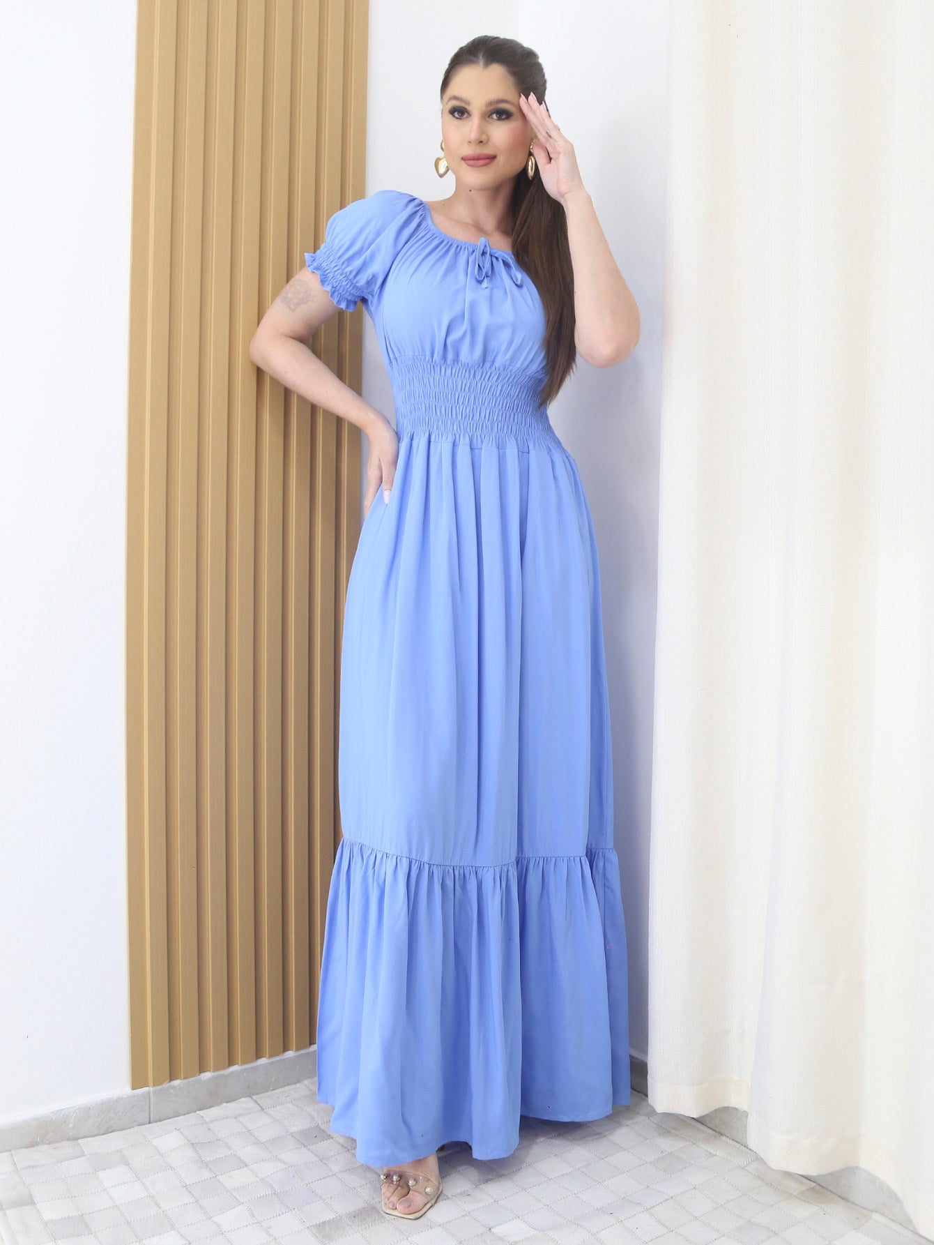 Vestido Longo Festa Evangélica Tem Forro e Elástico