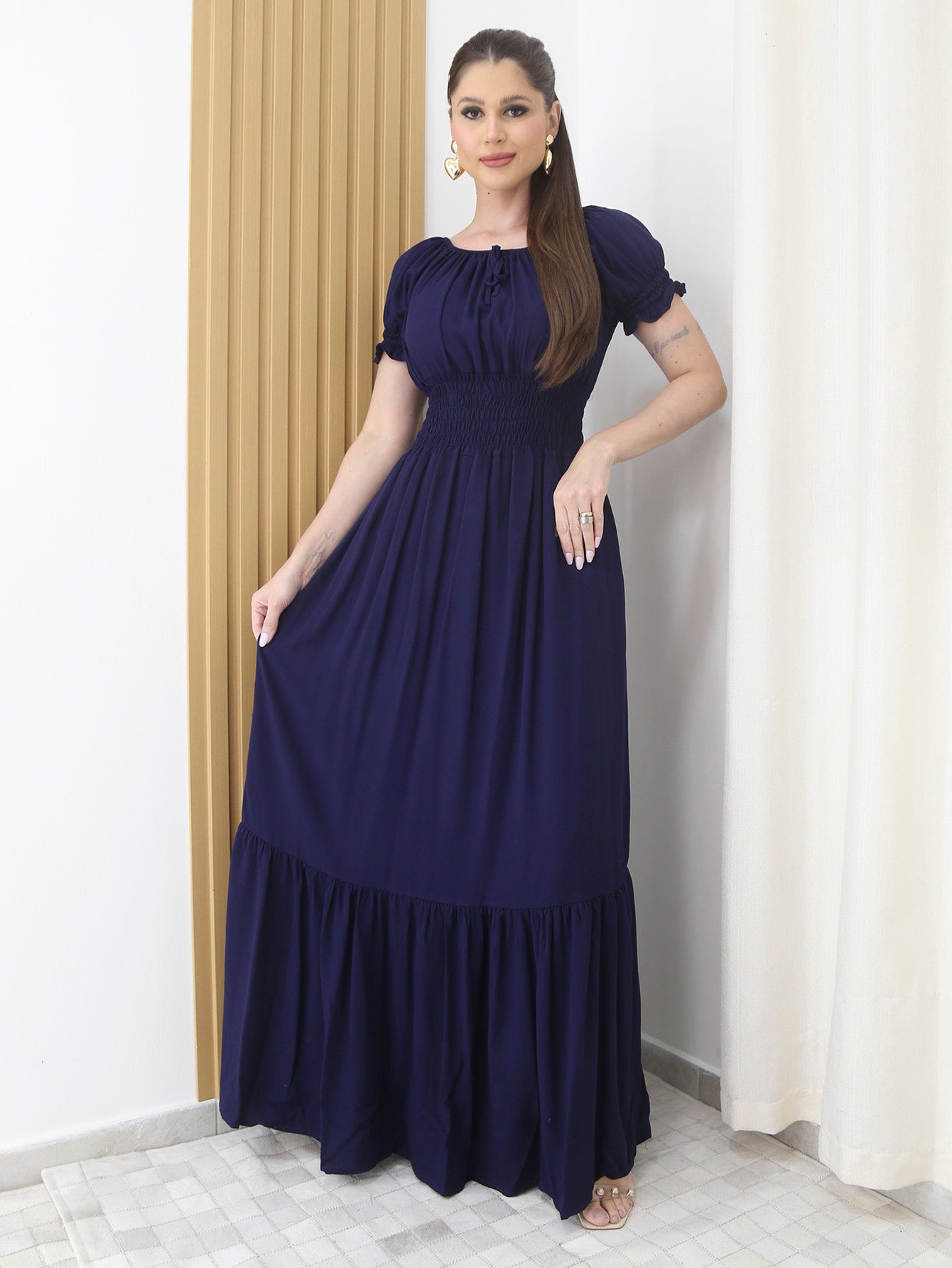 Vestido Longo Festa Evangélica Tem Forro e Elástico