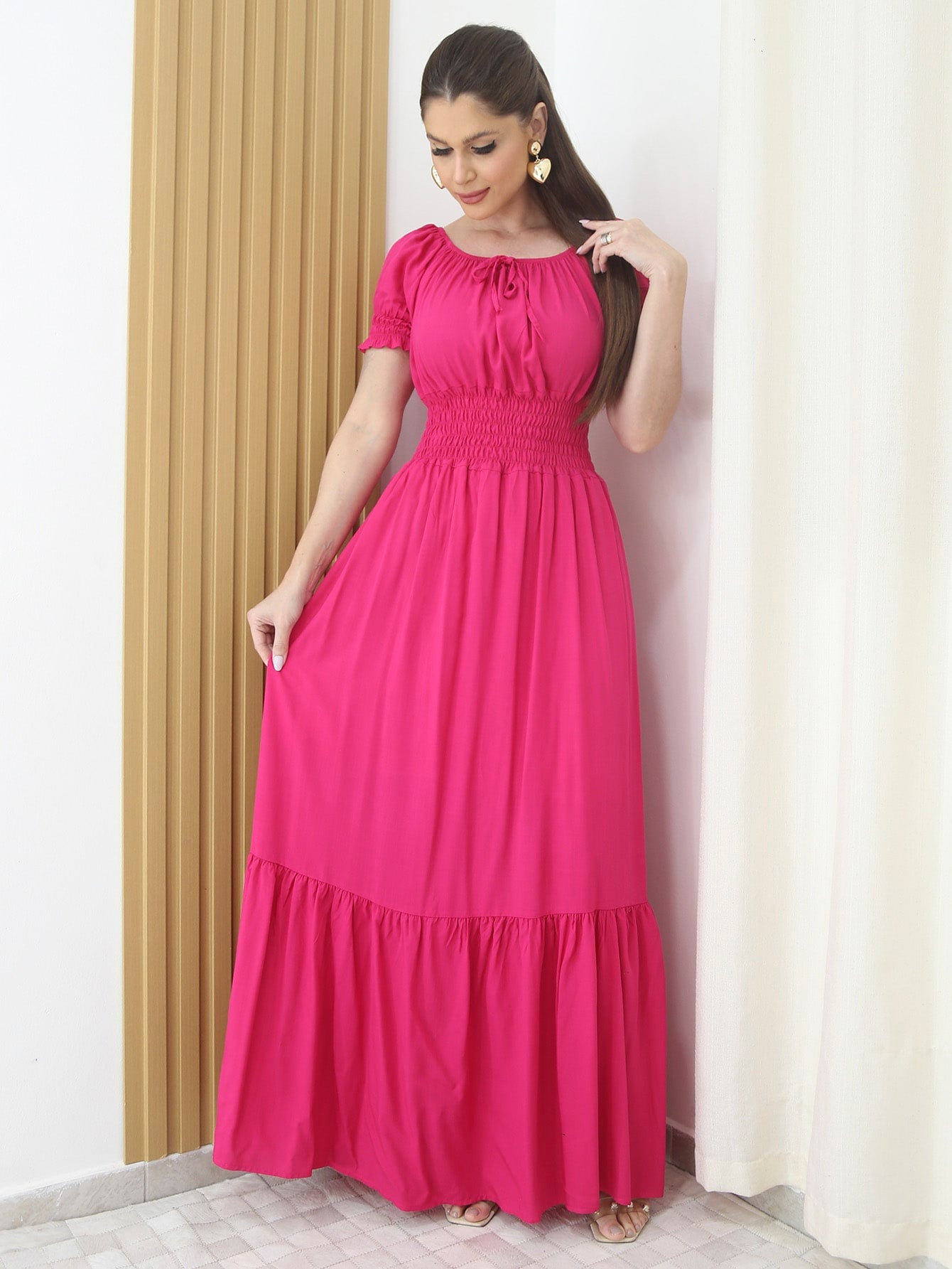 Vestido Longo Festa Evangélica Tem Forro e Elástico