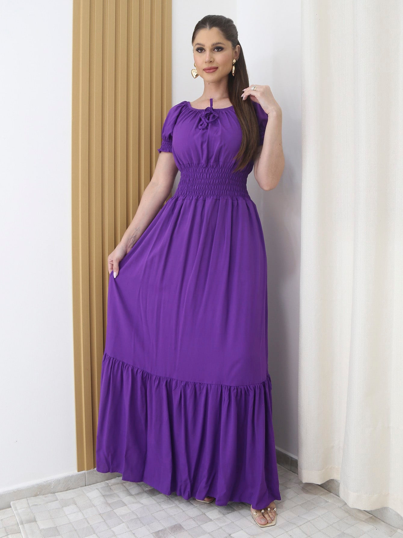 Vestido Longo Festa Evangélica Tem Forro e Elástico