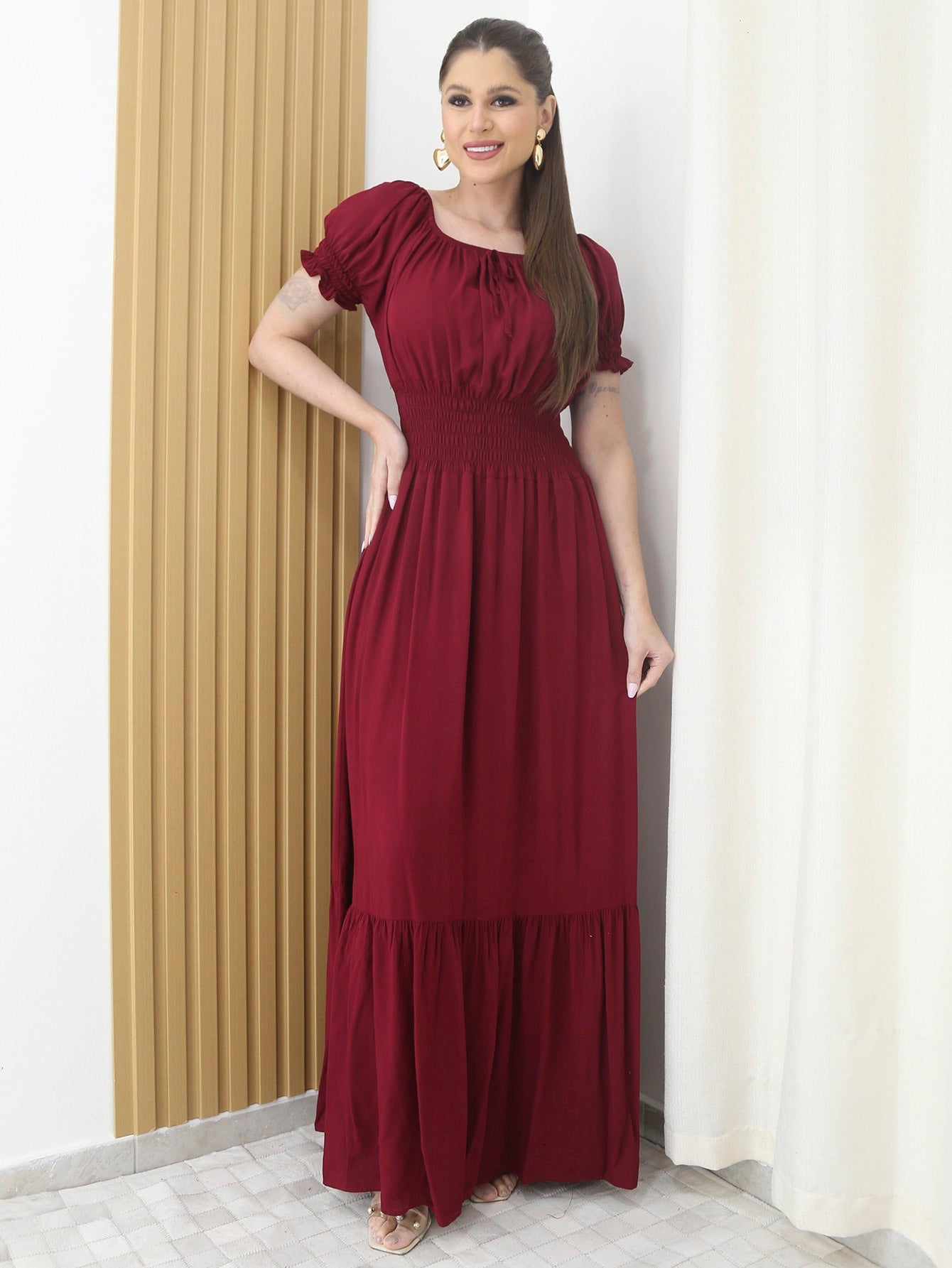 Vestido Longo Festa Evangélica Tem Forro e Elástico