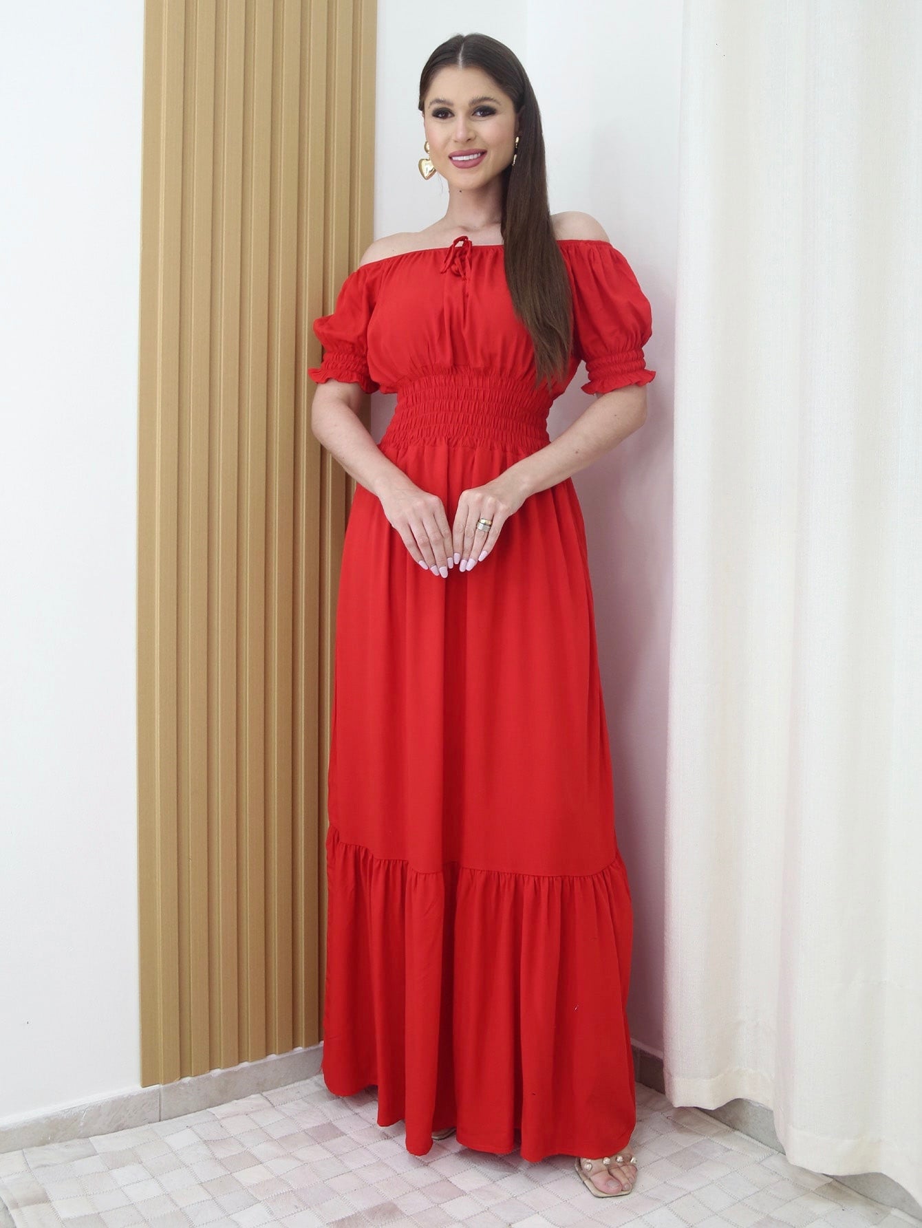 Vestido Longo Festa Evangélica Tem Forro e Elástico