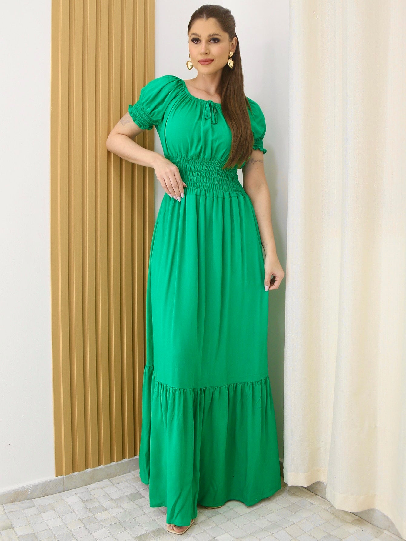 Vestido Longo Festa Evangélica Tem Forro e Elástico