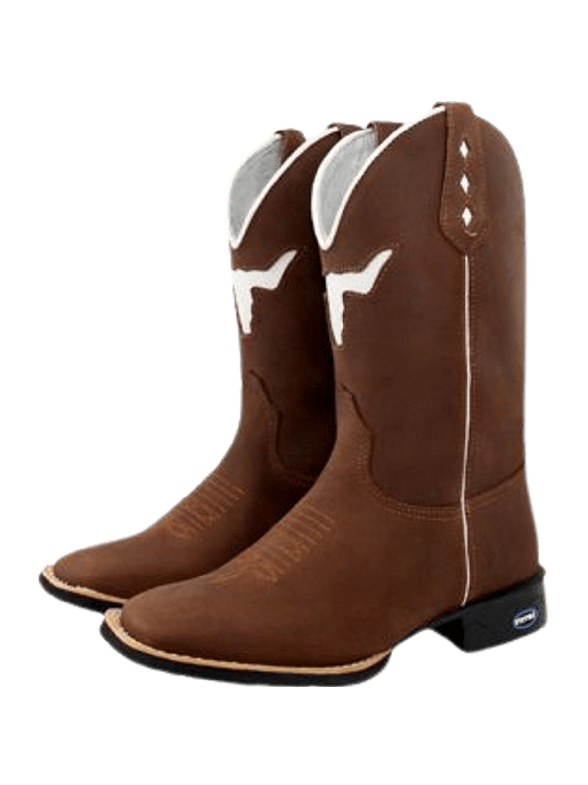 Django Bota Botina Texana Country Cara de Boi Cano Longo Bordado Bico Quadrado Django