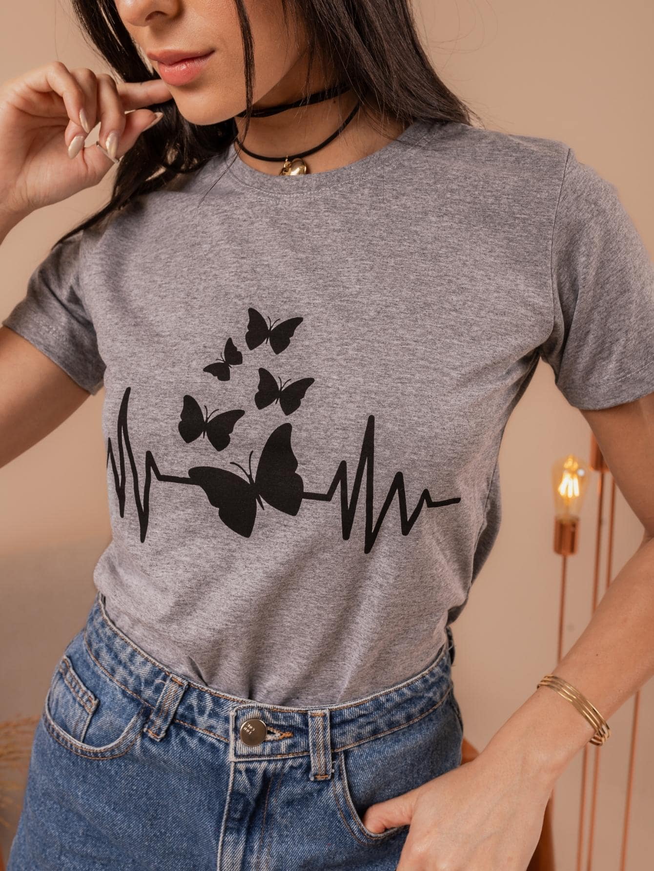 Blusa T-Shirt Estampada 100% Algodão Casual