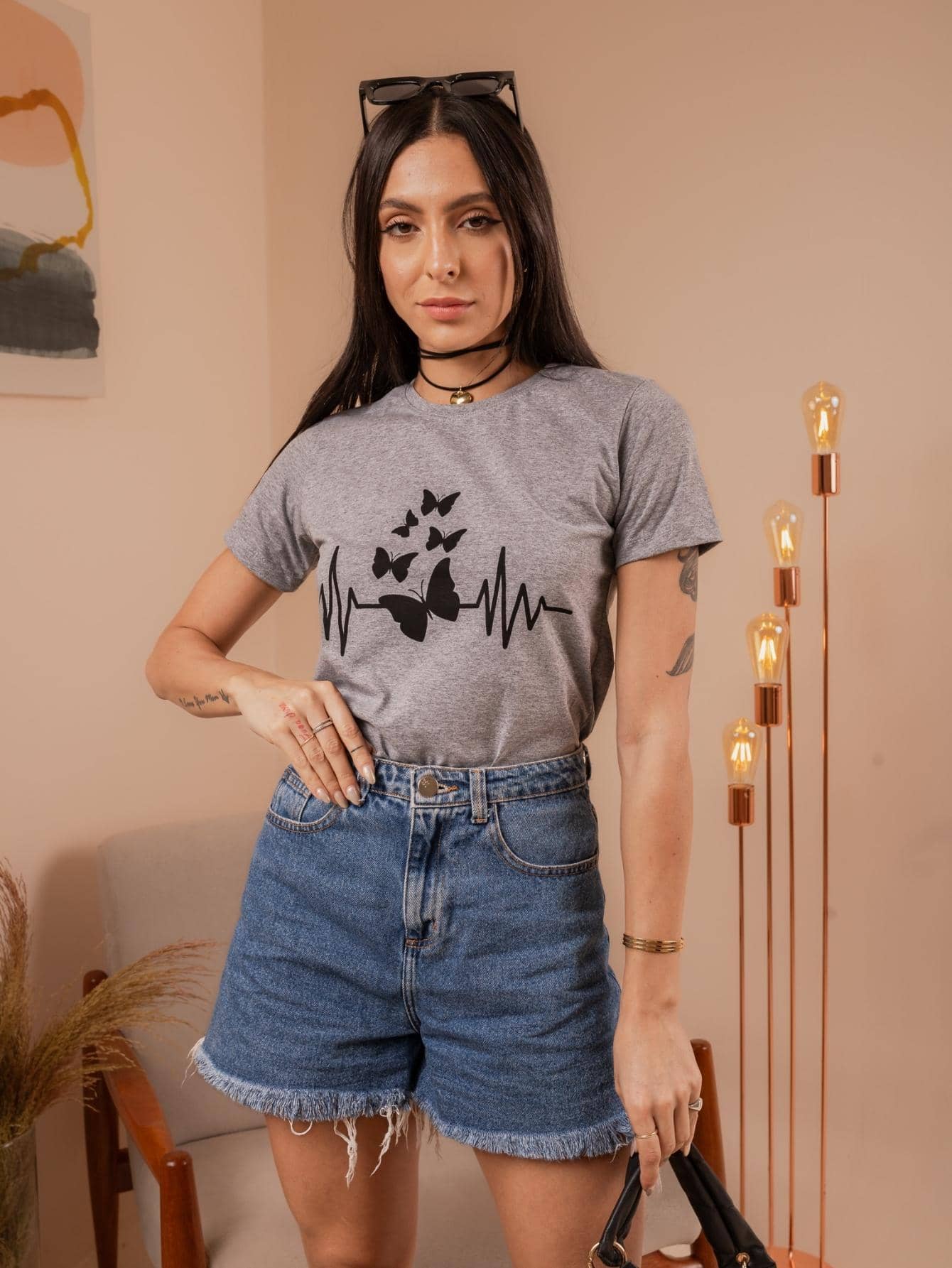 Blusa T-Shirt Estampada 100% Algodão Casual