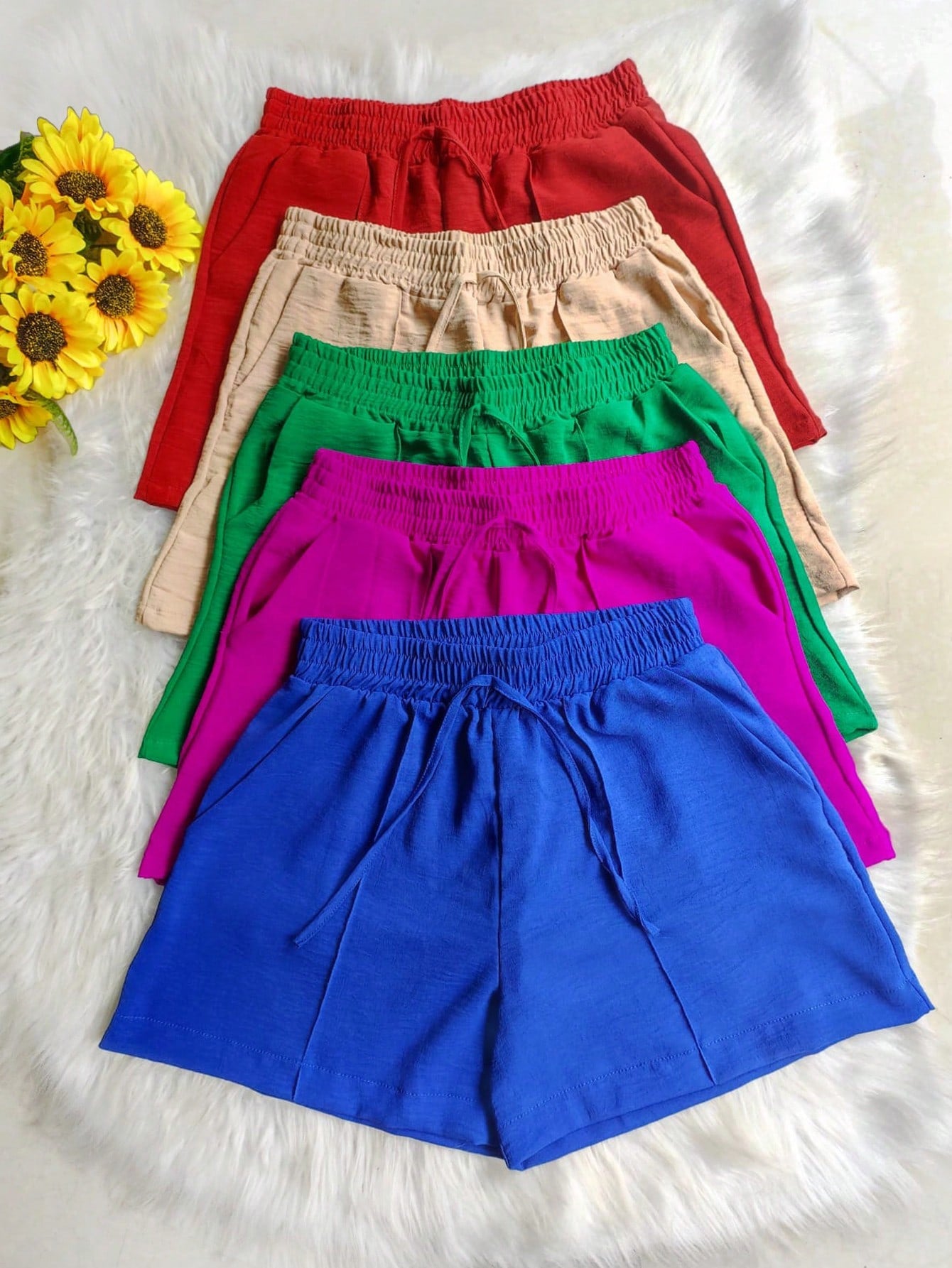 kIT 3 SHORT FEMININO CURTO DUNA VERAO PRAIA CONFORTAVEL