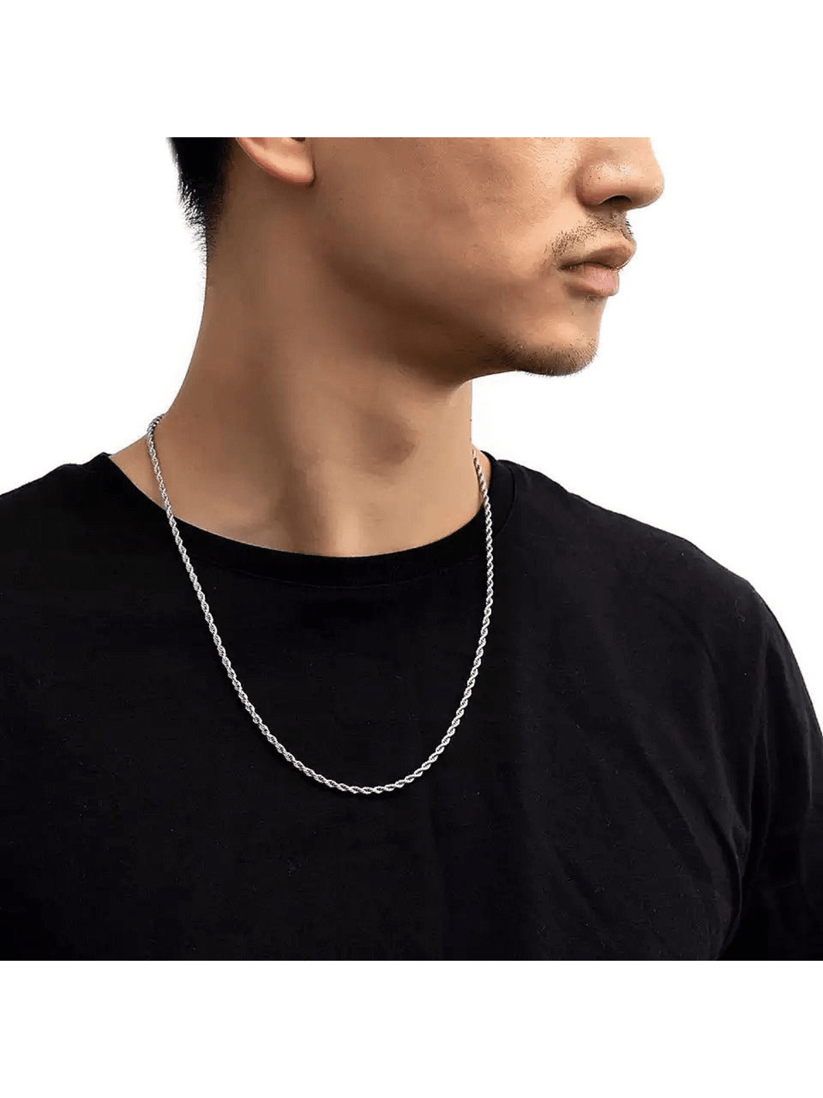 Cordão Masculino Baiano Aço Inox Legítimo Prata