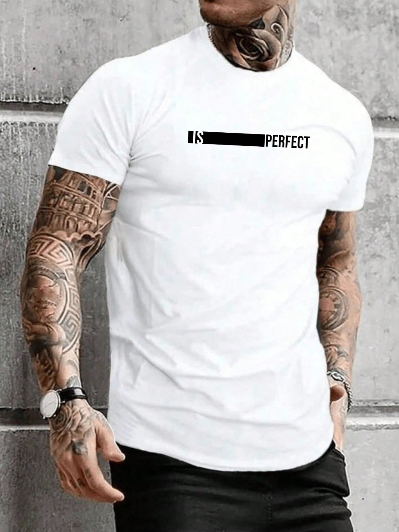 Camiseta Masculina Is Perfect Bco Camisa 100% algodão premium