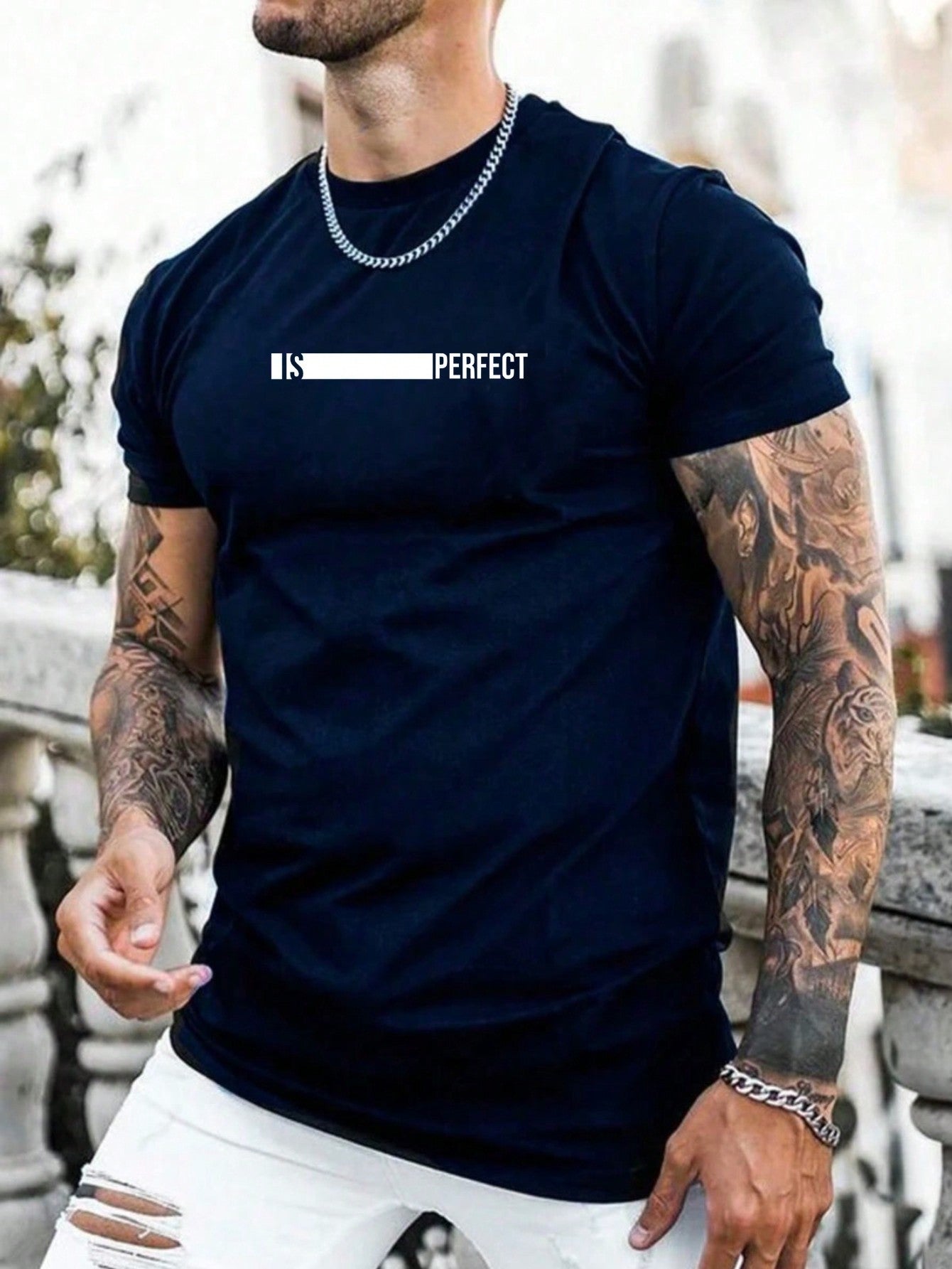 Camiseta Masculina Is Perfect Bco Camisa 100% algodão premium