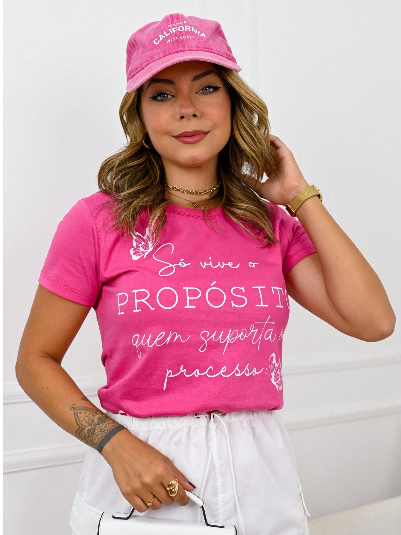 Blusa Feminina T-Shirt Manga Curta Gola Redonda 100% Algodão Malha Premium (4)
