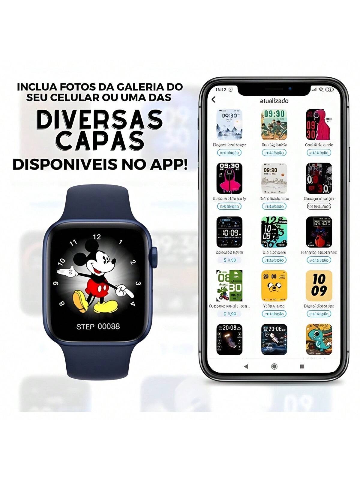 Smartwatch Hw16 Original Relógio Inteligente Barato Serie 6 Troca Folto Pulseira Masculino Feminino