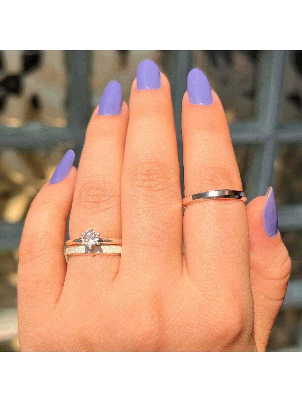 Par De Aliança De Namoro Prata Lisa E Jateada 4mm + Anel Compromisso 925 Alianças Casamento Aço Inoxidável 316L Solitário Noivado 950
