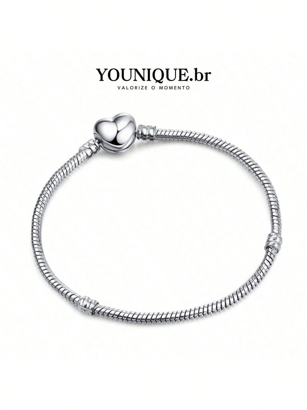 Pulseira Banhada A Prata 925 Berloques Fecho Simples Trava Simples Antialergica Macia Corrente De Cobra Pulseira Joias Femininas