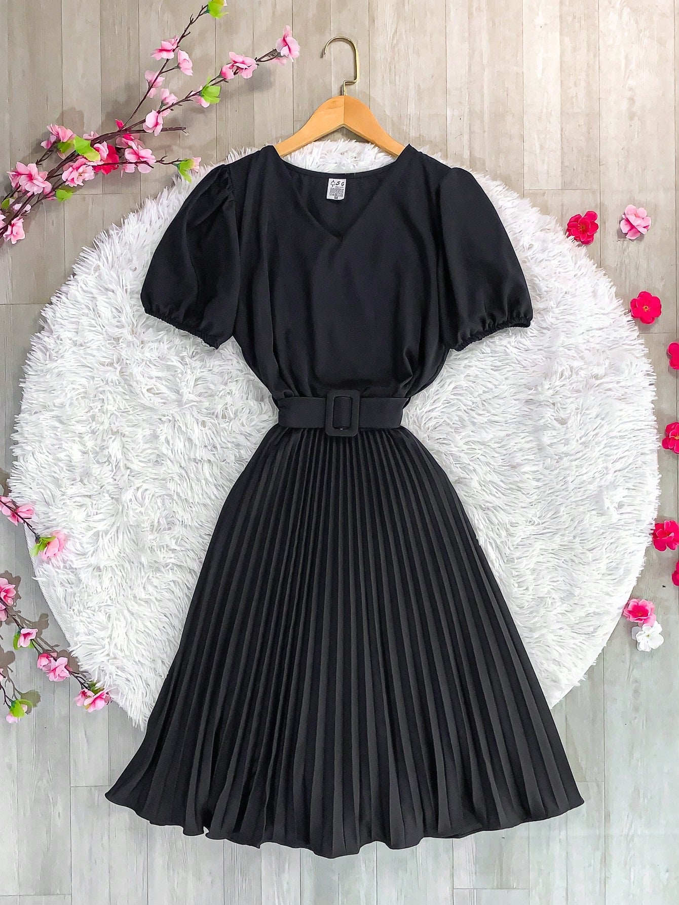 Vestido plissada lisa MIDI Rodado Moda Evangelica
