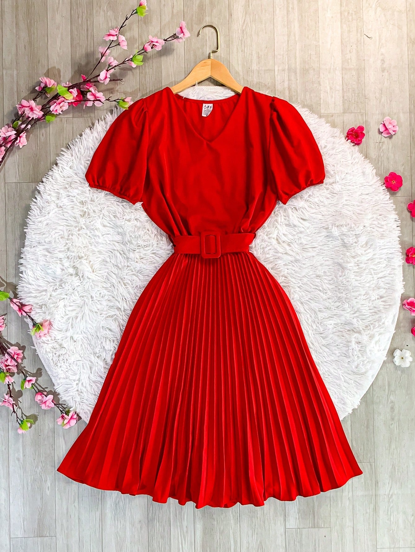 Vestido plissada lisa MIDI Rodado Moda Evangelica