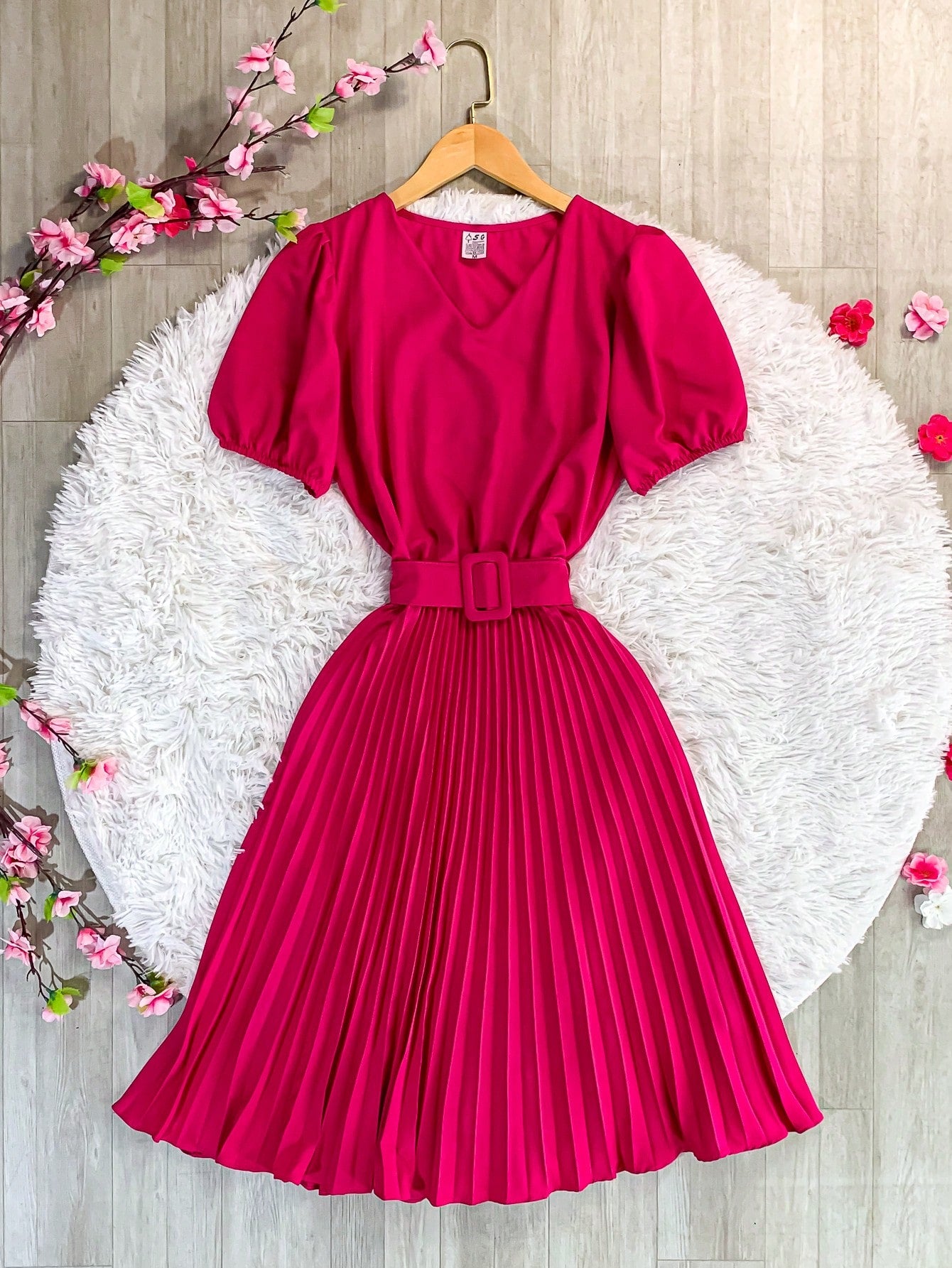 Vestido plissada lisa MIDI Rodado Moda Evangelica