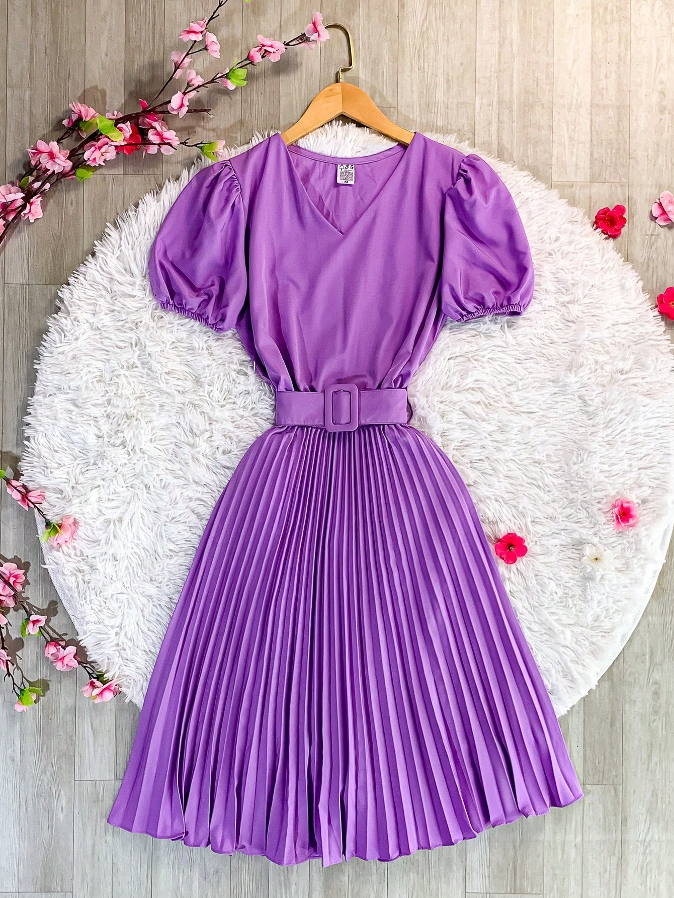 Vestido plissada lisa MIDI Rodado Moda Evangelica