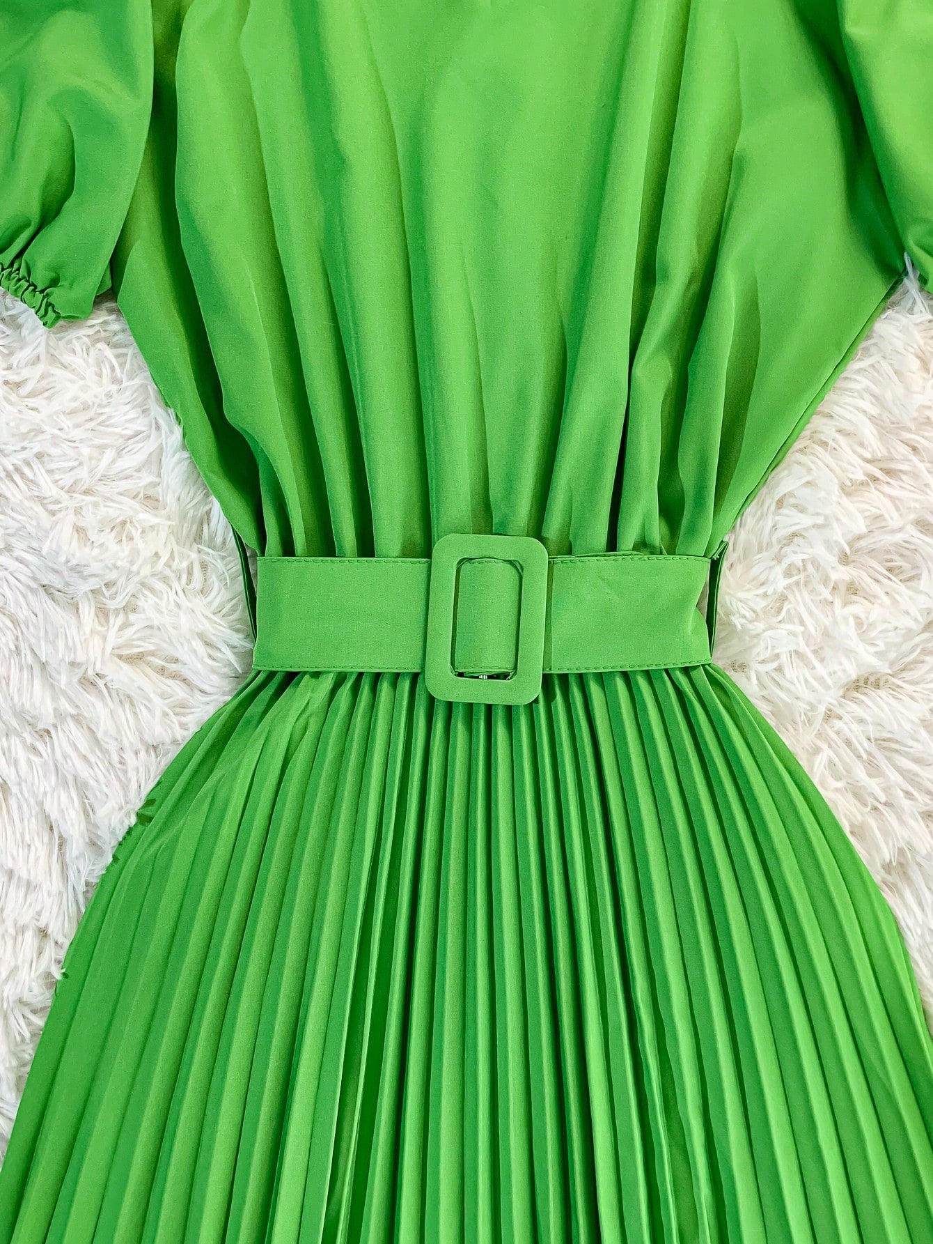 Vestido plissada lisa MIDI Rodado Moda Evangelica