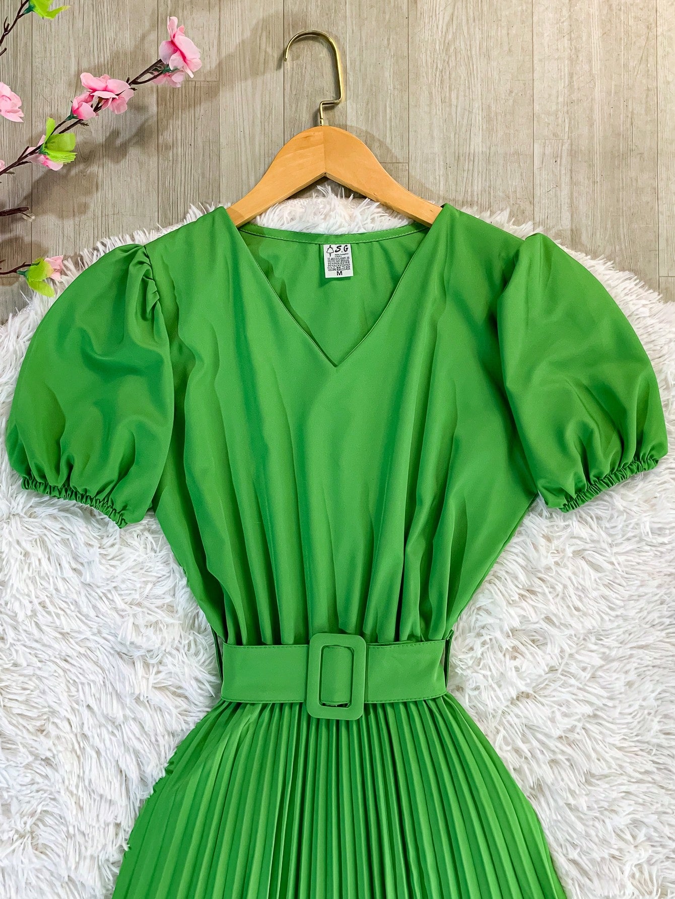 Vestido plissada lisa MIDI Rodado Moda Evangelica