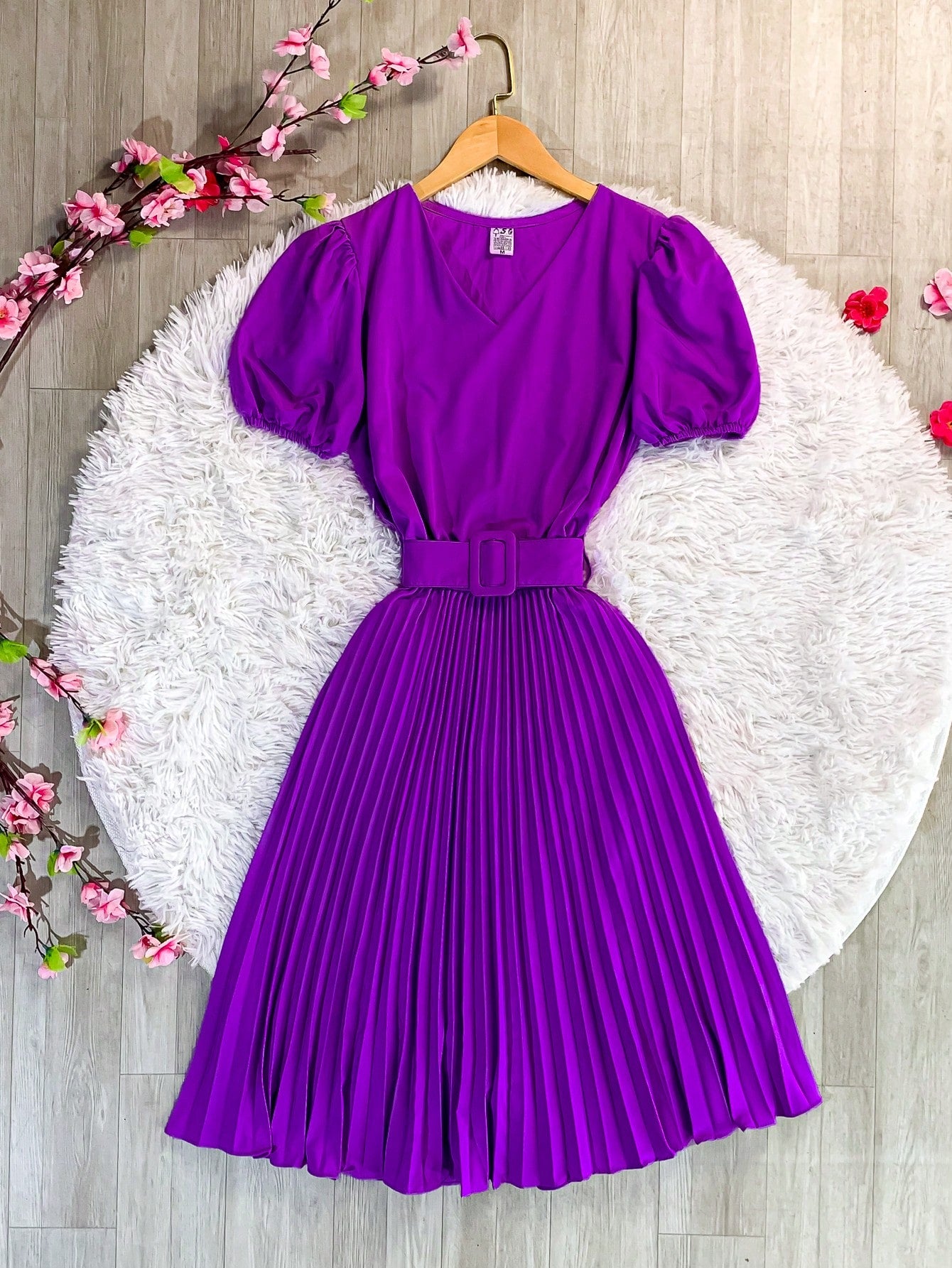 Vestido plissada lisa MIDI Rodado Moda Evangelica