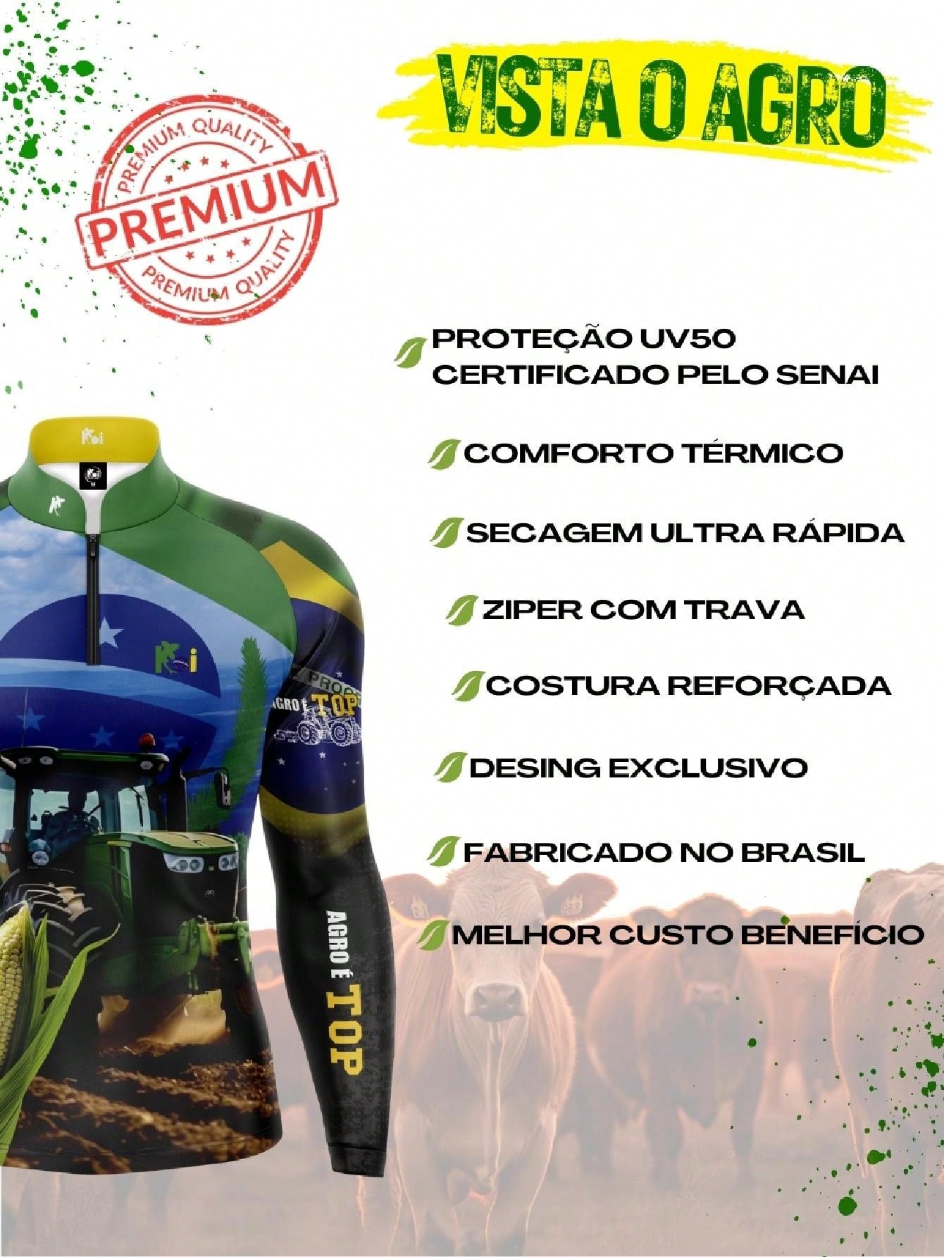 Camisa Camiseta Agro Dry Fit Agropecuária Orgulho Agro Blusa Uv50+