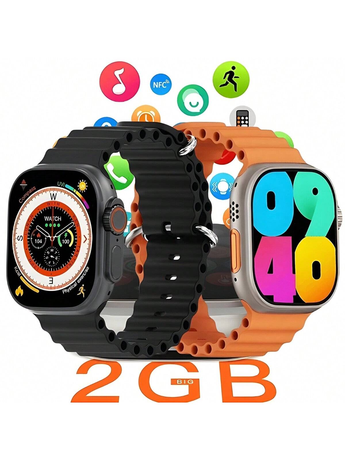 Smartwatch W69+ Ultra Plus Relógio Lançamento Tela Amoled 2Gb Armazenamento Nfc Gps ChatGpt Assistente de Voz 49mm Android iOS Bluetooth Original Microwear