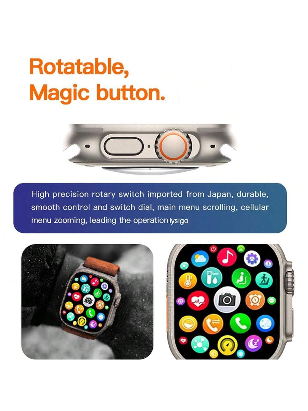 Smartwatch T800 Series 9 Ultra 2 Calculadora Cardíaca Monitoramento Frequência Relógio Inteligente