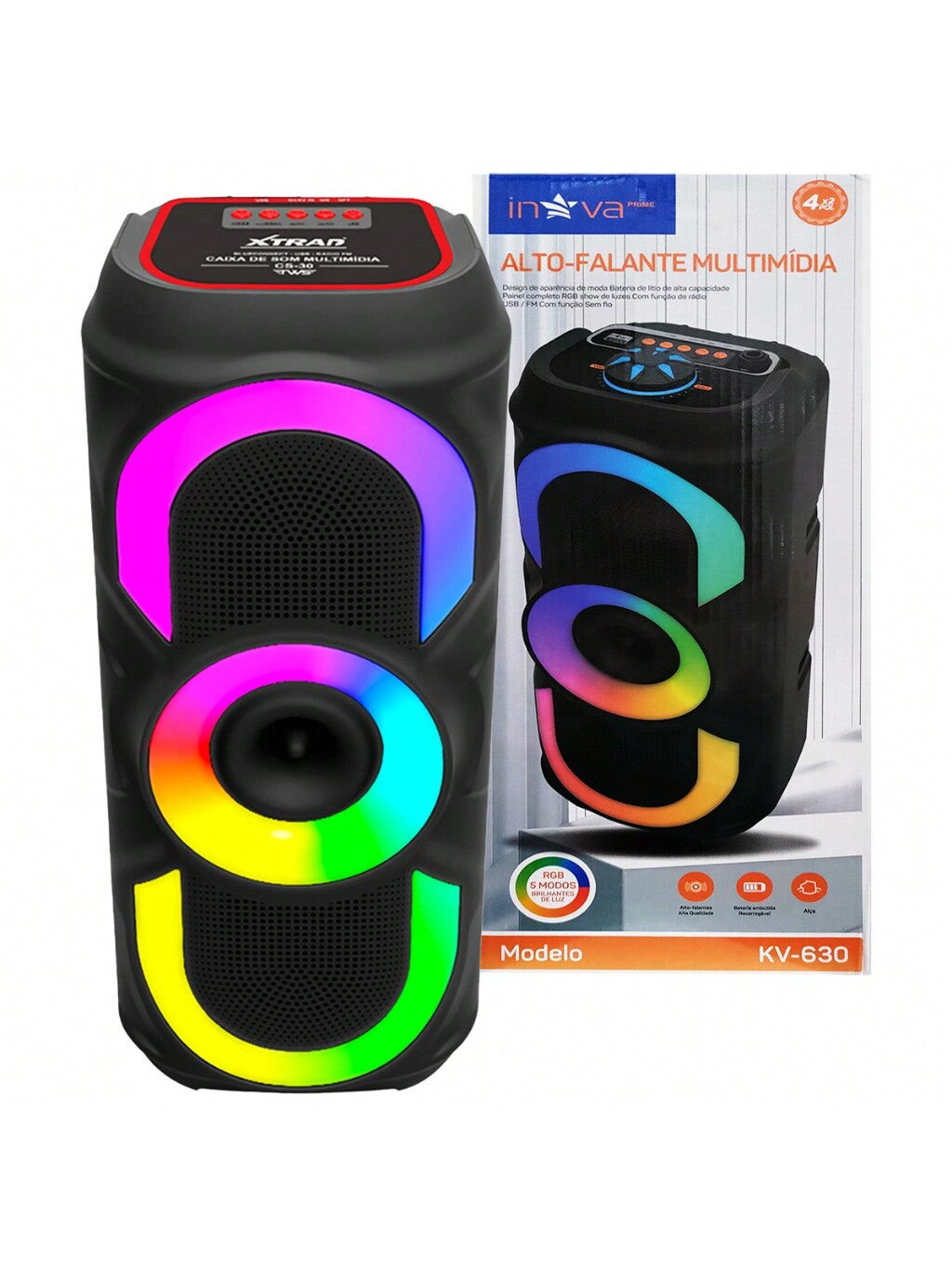 Caixa de Som Bluetooth Potente LED Portatil Grande Original