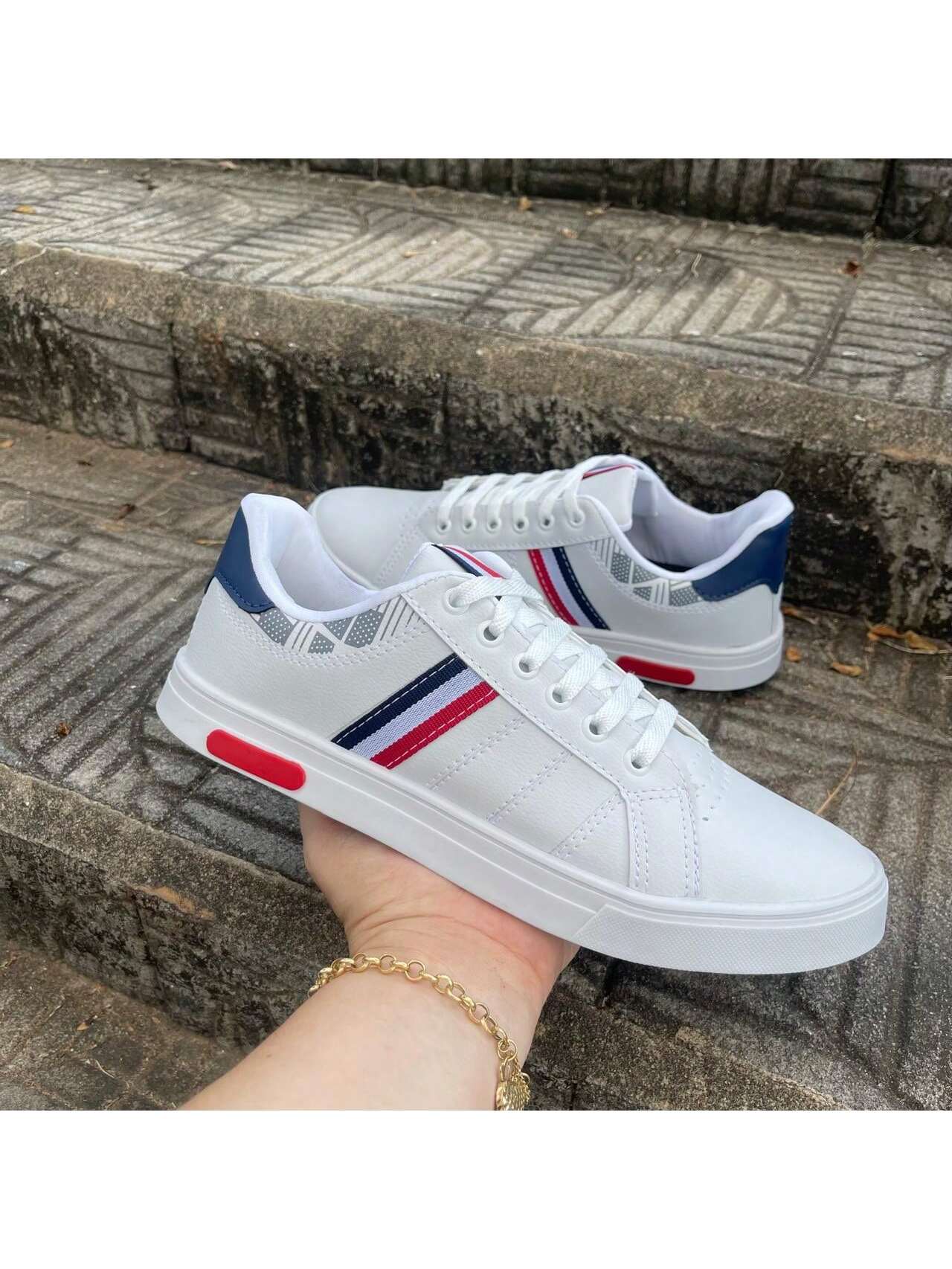 Sapatênis masculino Tênis branco e preto Sapato casual Leve Confortável Lançamento