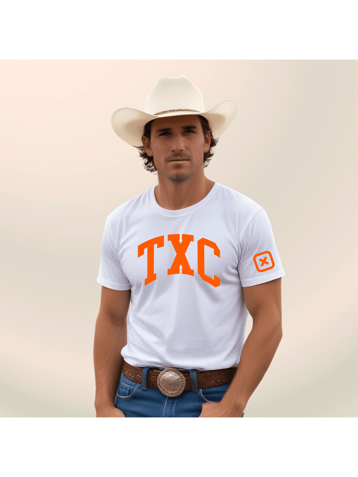 Camiseta Masculina Peão Boiadeiro Rodeio Texas Country TXC Laranja Countryside