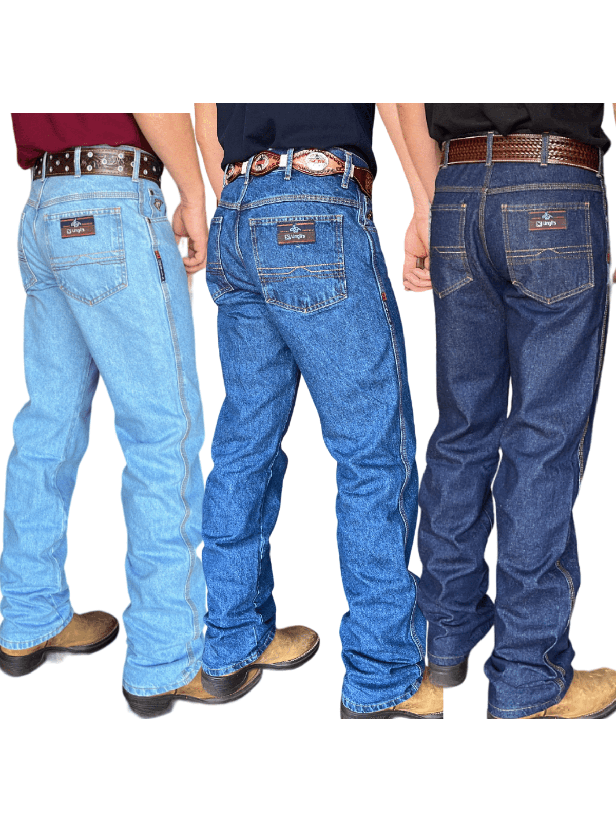 Kit 3 Calça Country Masculina Jeans Tecido Grosso Perna Larga Reta 100% Algodao