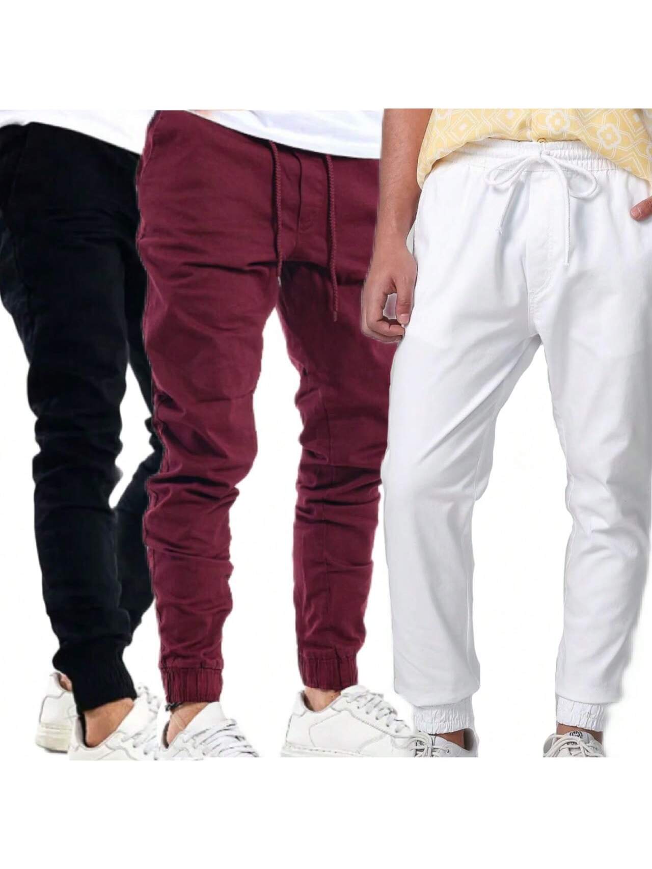 Kit 3 Calça Jogger jeans Masculina Calças Jeans Sarja Preto Masculina Jogger Punho Elastico