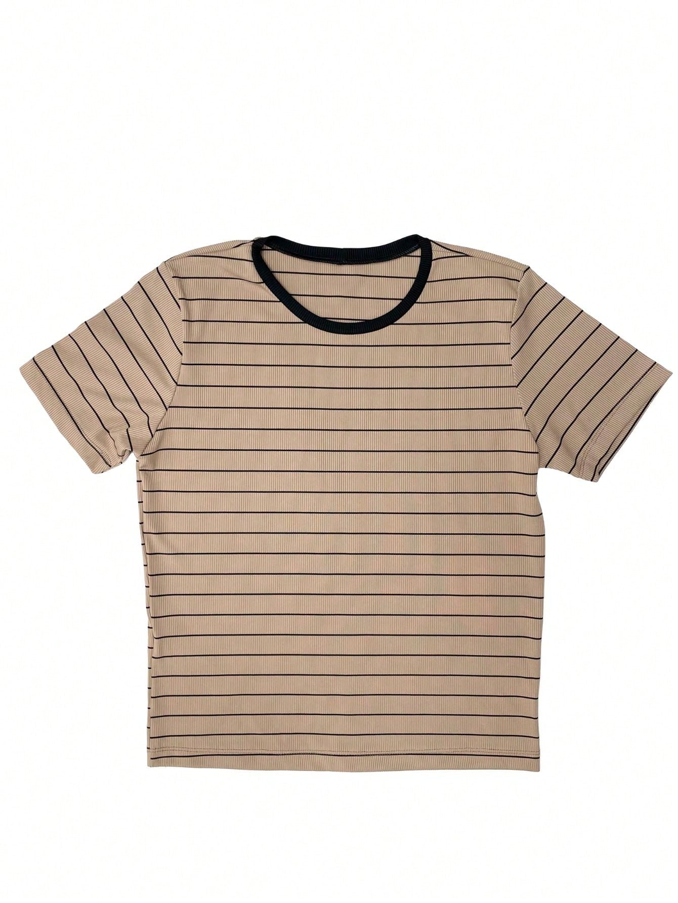 K&K FASHION SHEIN Camiseta Listrada Canelada