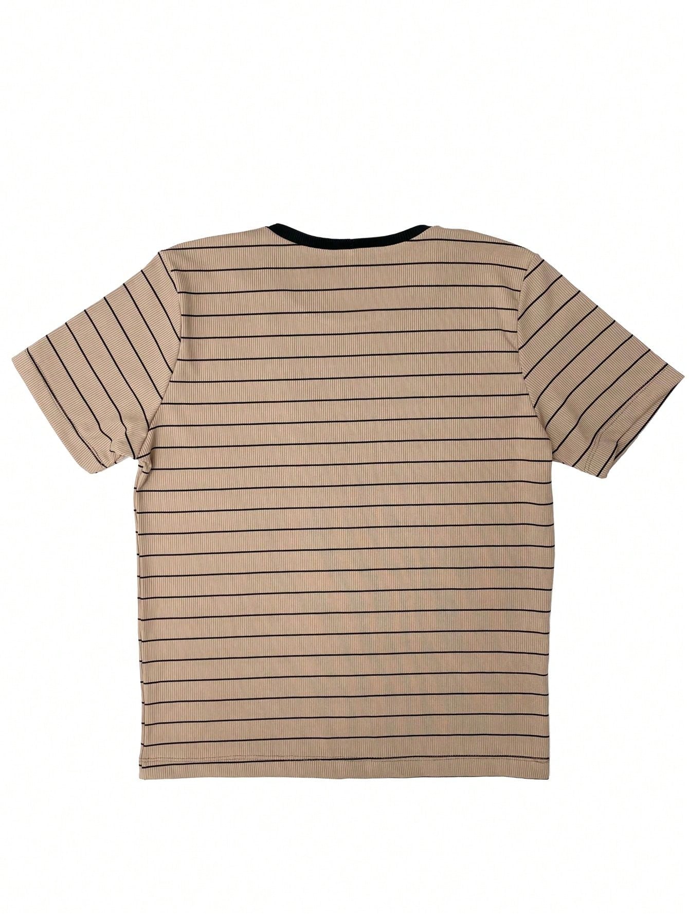 K&K FASHION SHEIN Camiseta Listrada Canelada