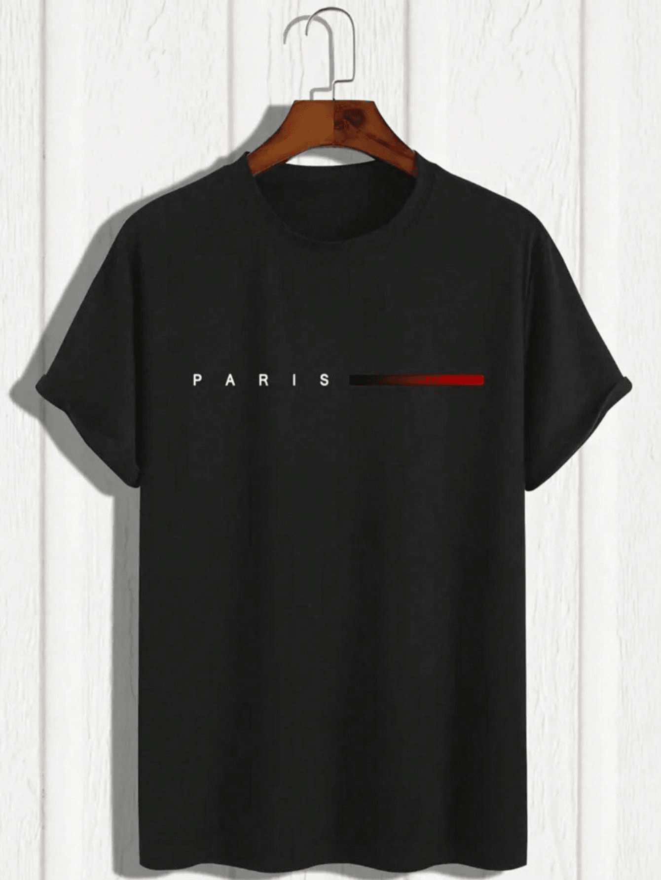 CAMISETA Masculina listra Paris Manga Curta Estampada Malha 30.1 Algodão