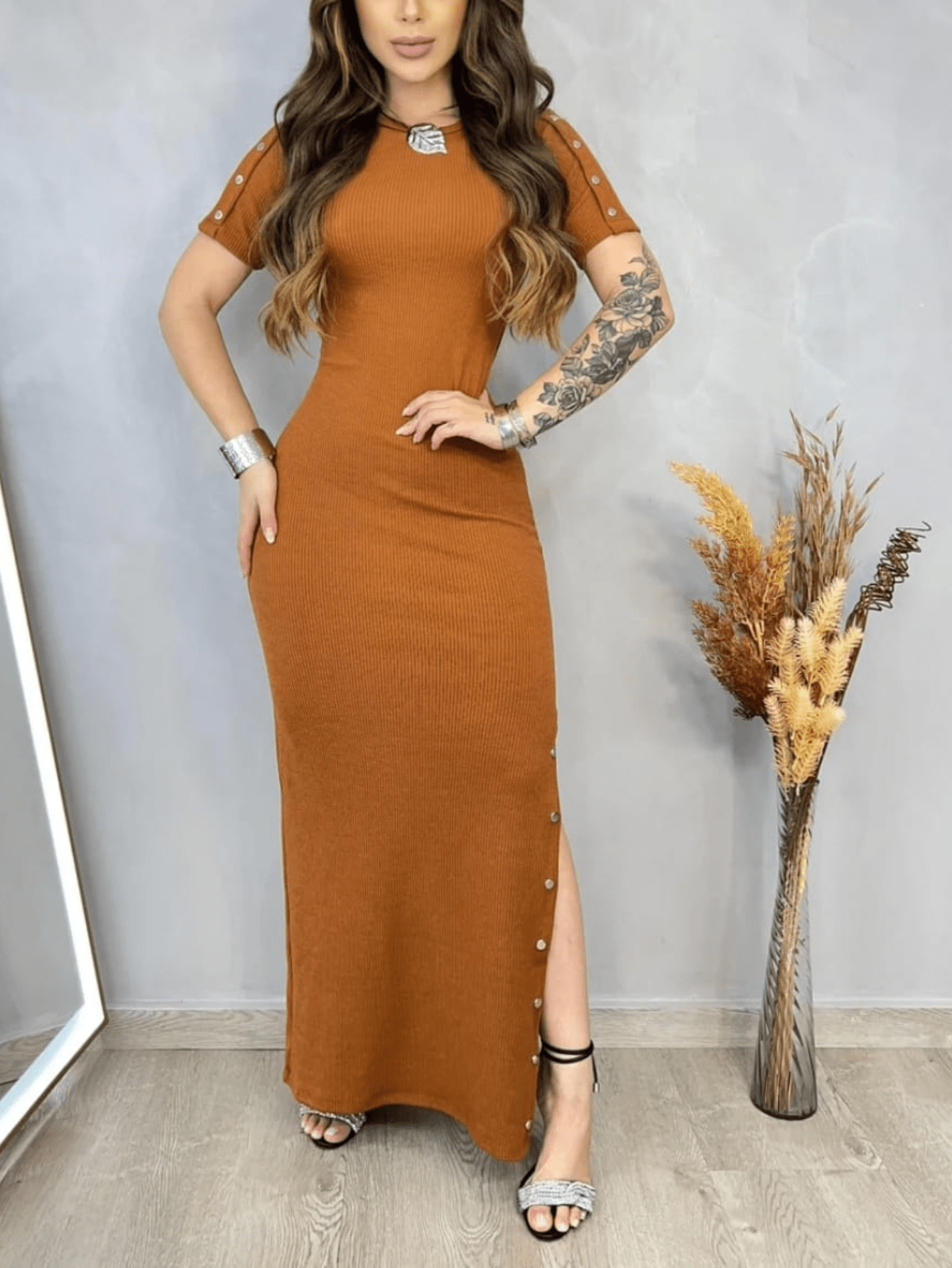 Vestido Manguinha Mid, Vestido Midi Elegante, Vestido MID