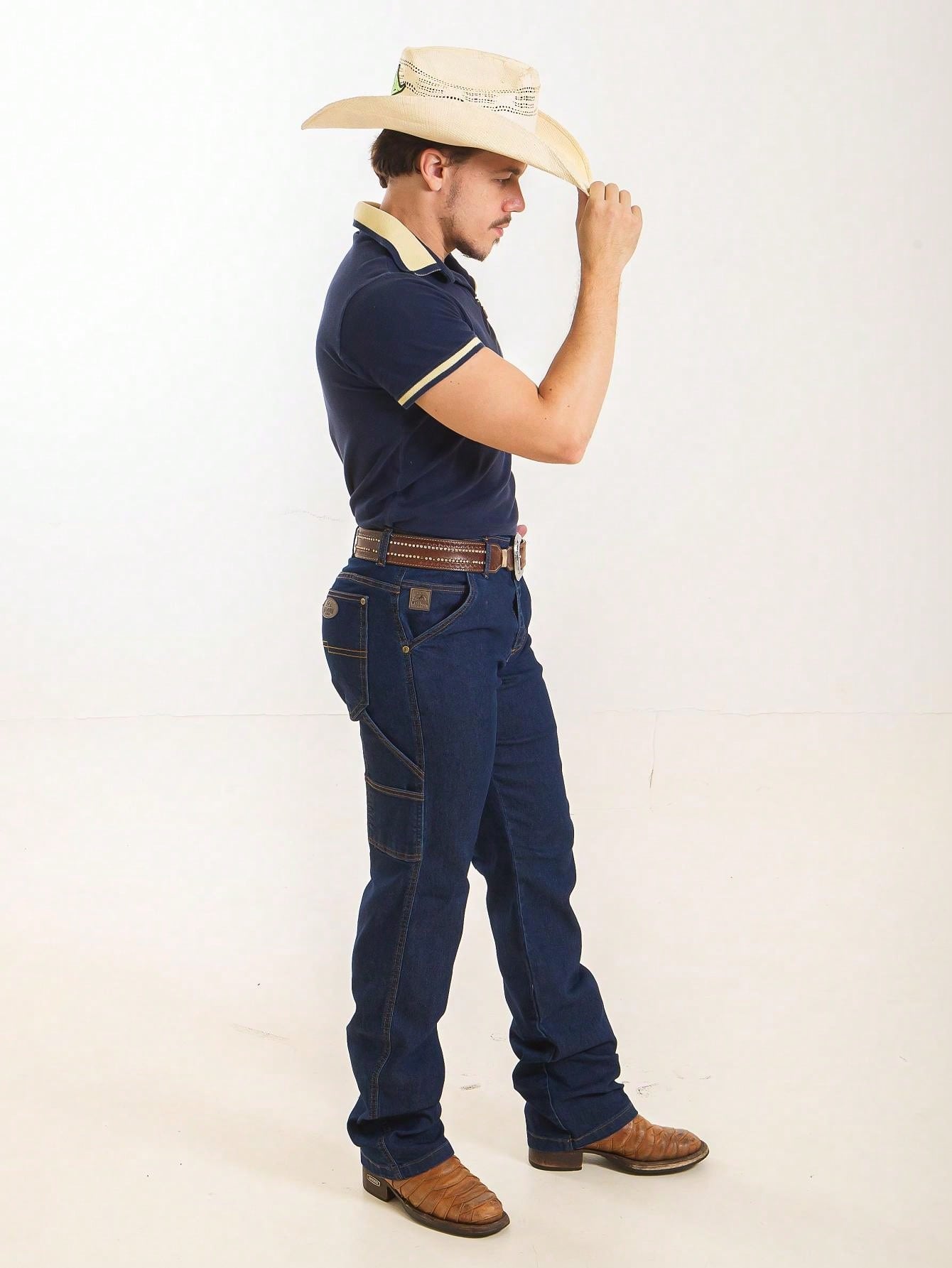 Calça Jeans Masculina Carpinteiro Estilo Country