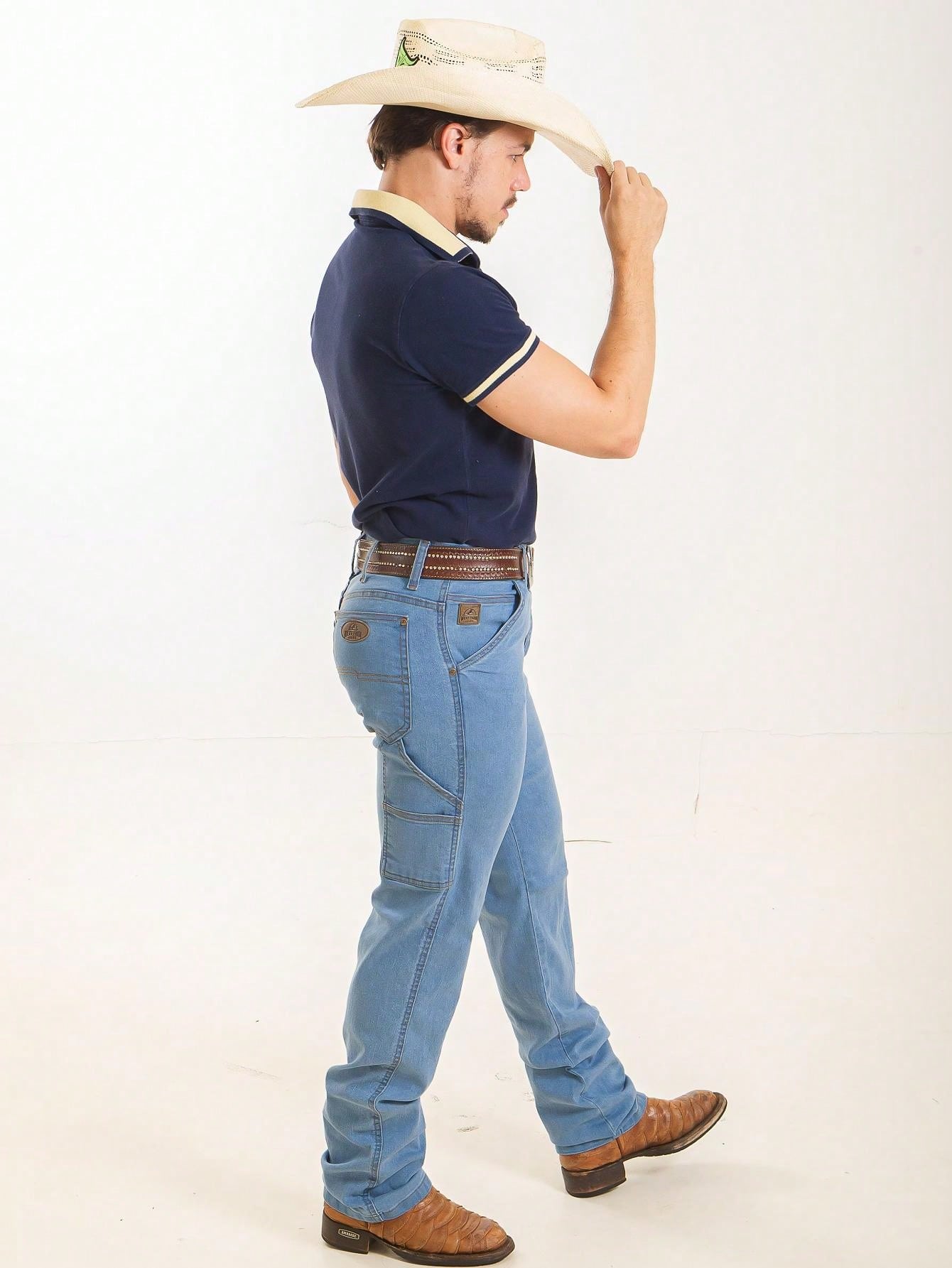 Calça Jeans Masculina Carpinteiro Estilo Country