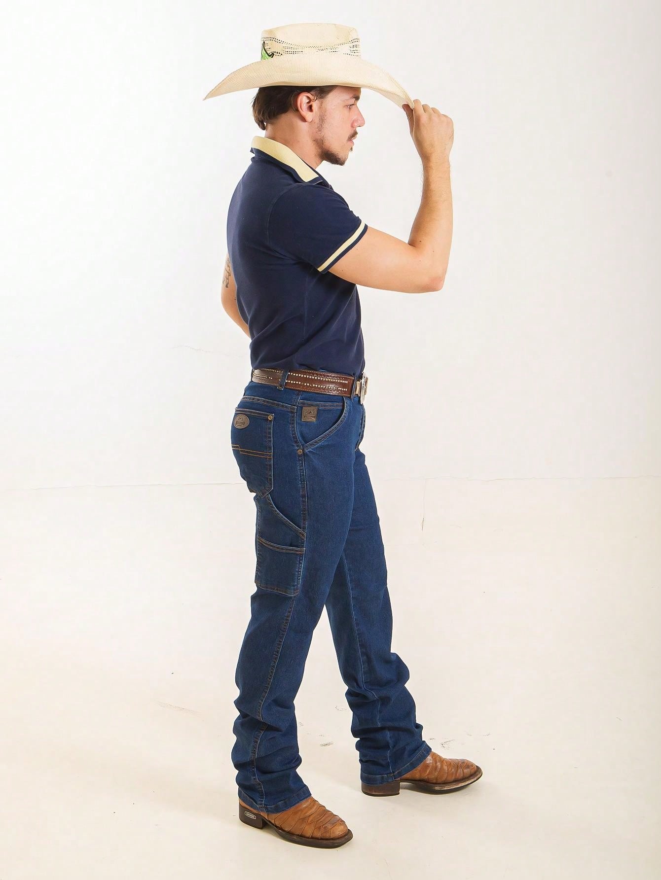 Calça Jeans Masculina Carpinteiro Estilo Country