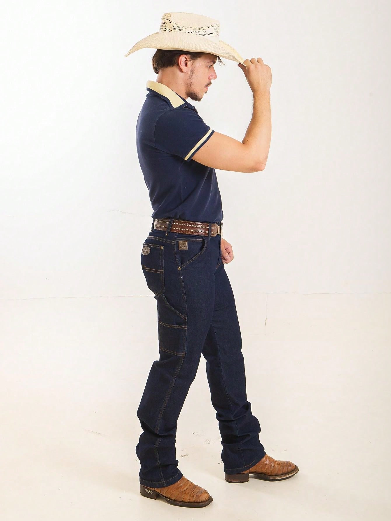 Calça Jeans Masculina Carpinteiro Estilo Country