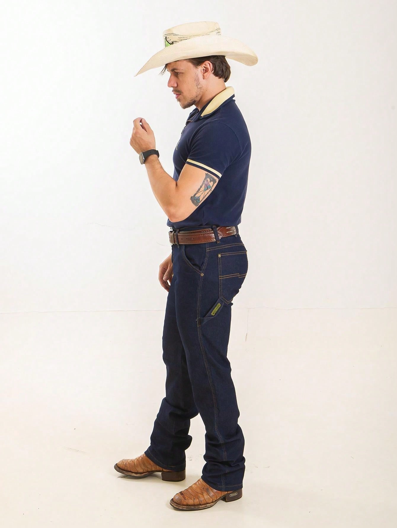 Calça Jeans Masculina Carpinteiro Estilo Country