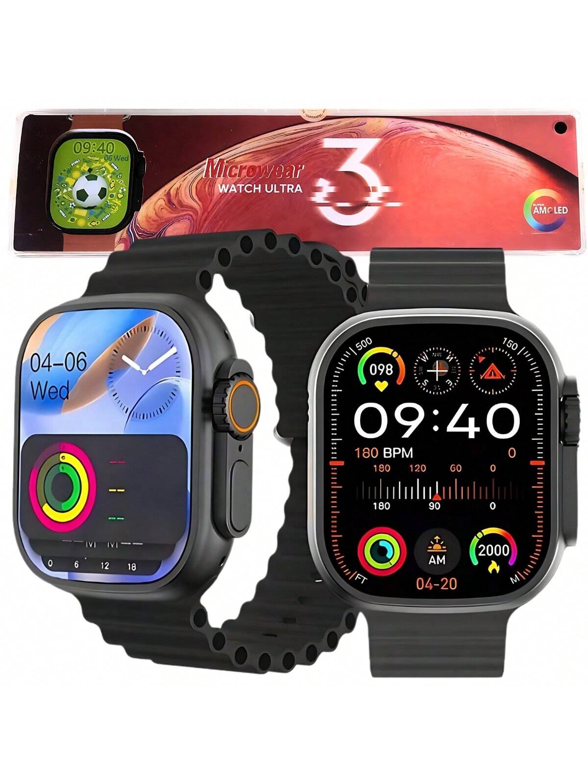 Smartwatch Relogio Inteligente Watch Ultra 3 Tela Amoled 49mm Series 10 Lançamento Microwear Original Android iOS