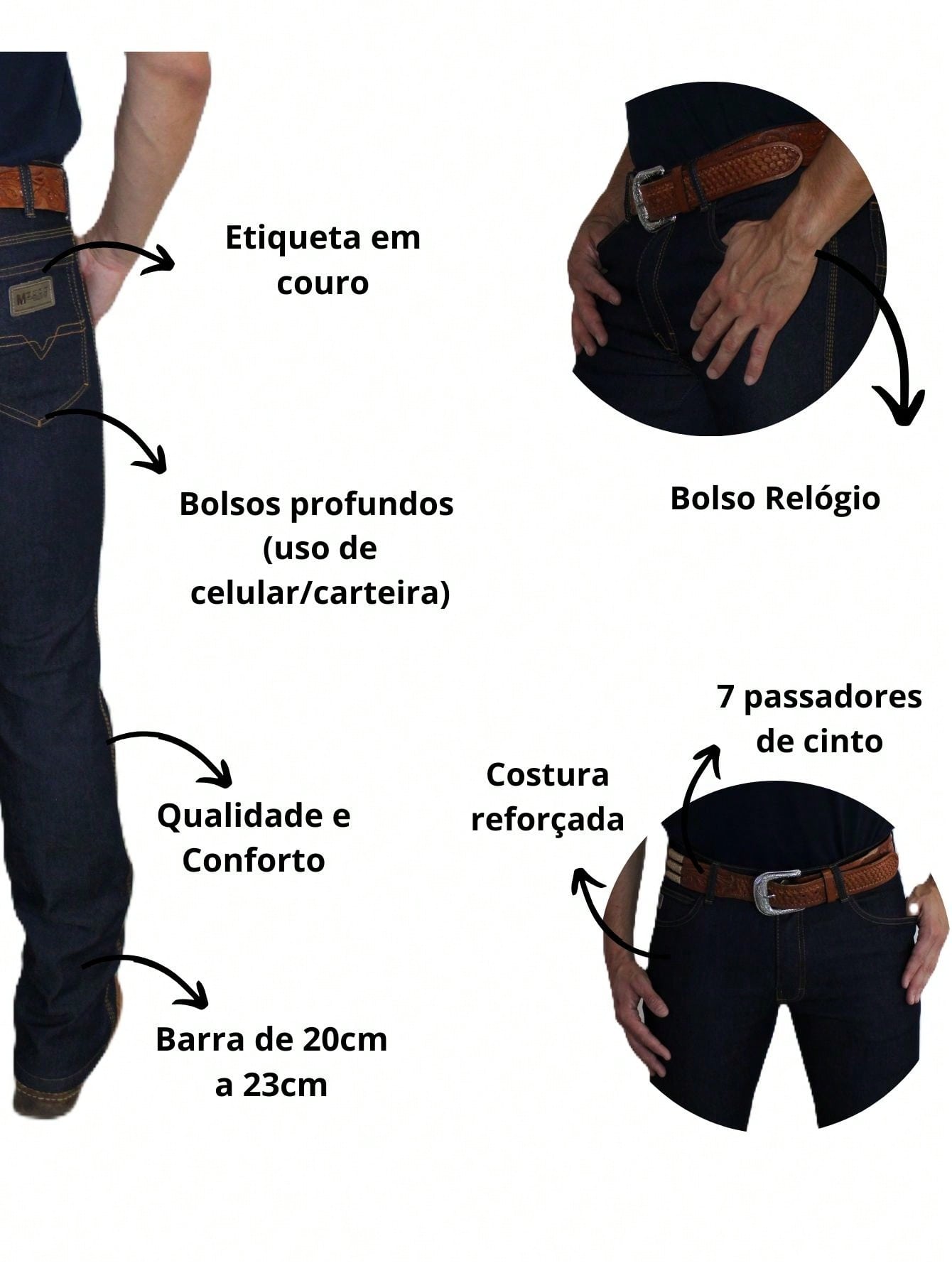Calça Country Masculina Cowboy Tradicional Delave Montaria Rodeio