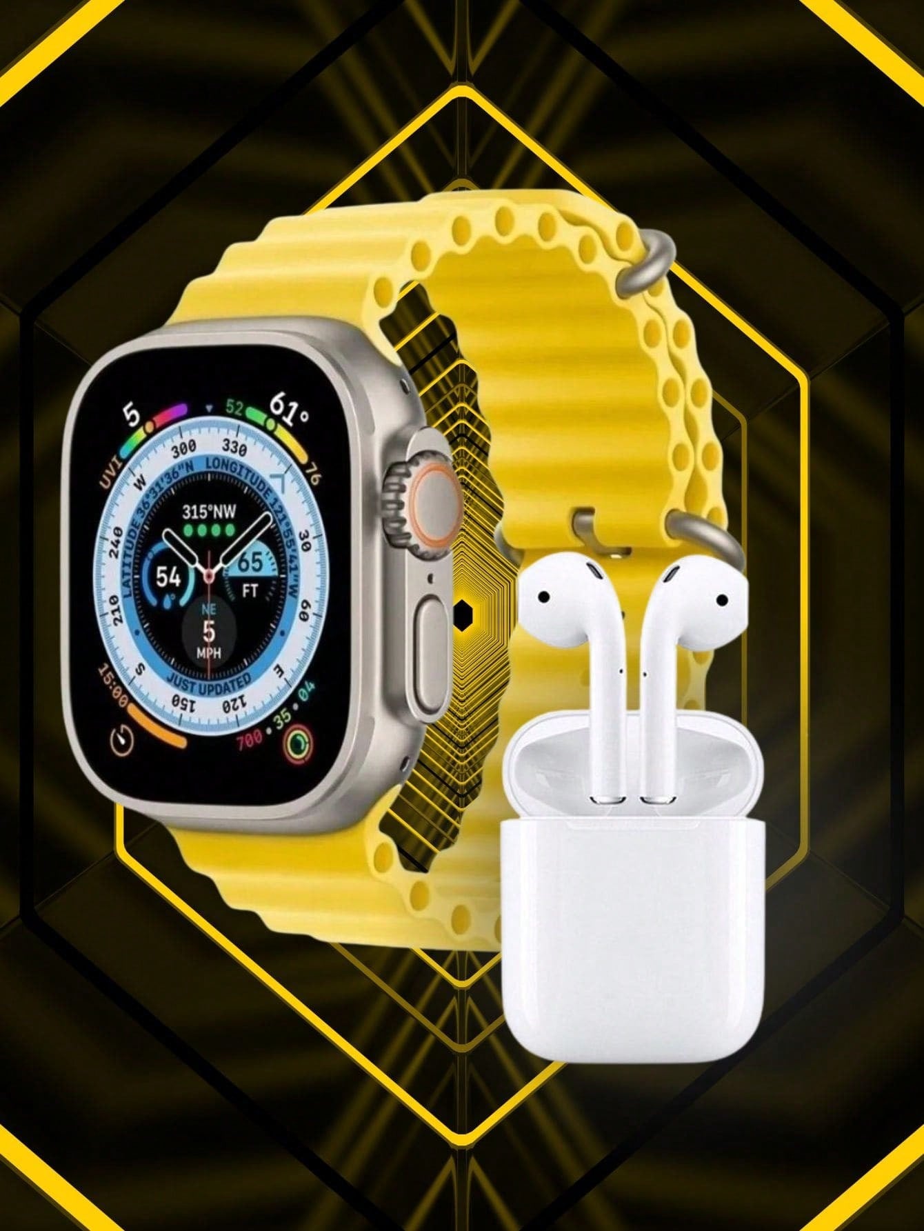 Smartwatch "S8 Ultra" Com Fone TWS Relógio Digital SmartWatch Series NFC Calculadora Cardíaca Monitoramento Da Frequência Relógio Inteligente Masculino