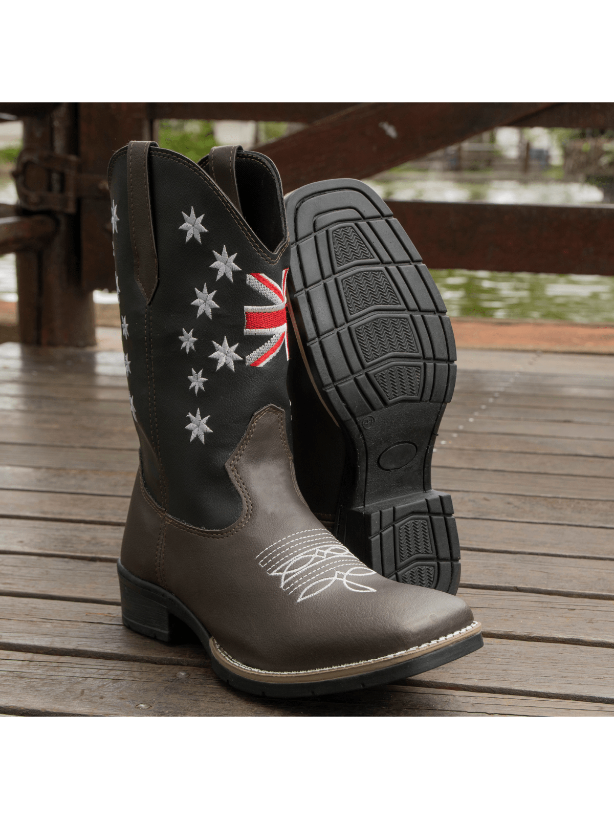 Bota Texana Country Masculina Inglaterra Bordada Envio Já