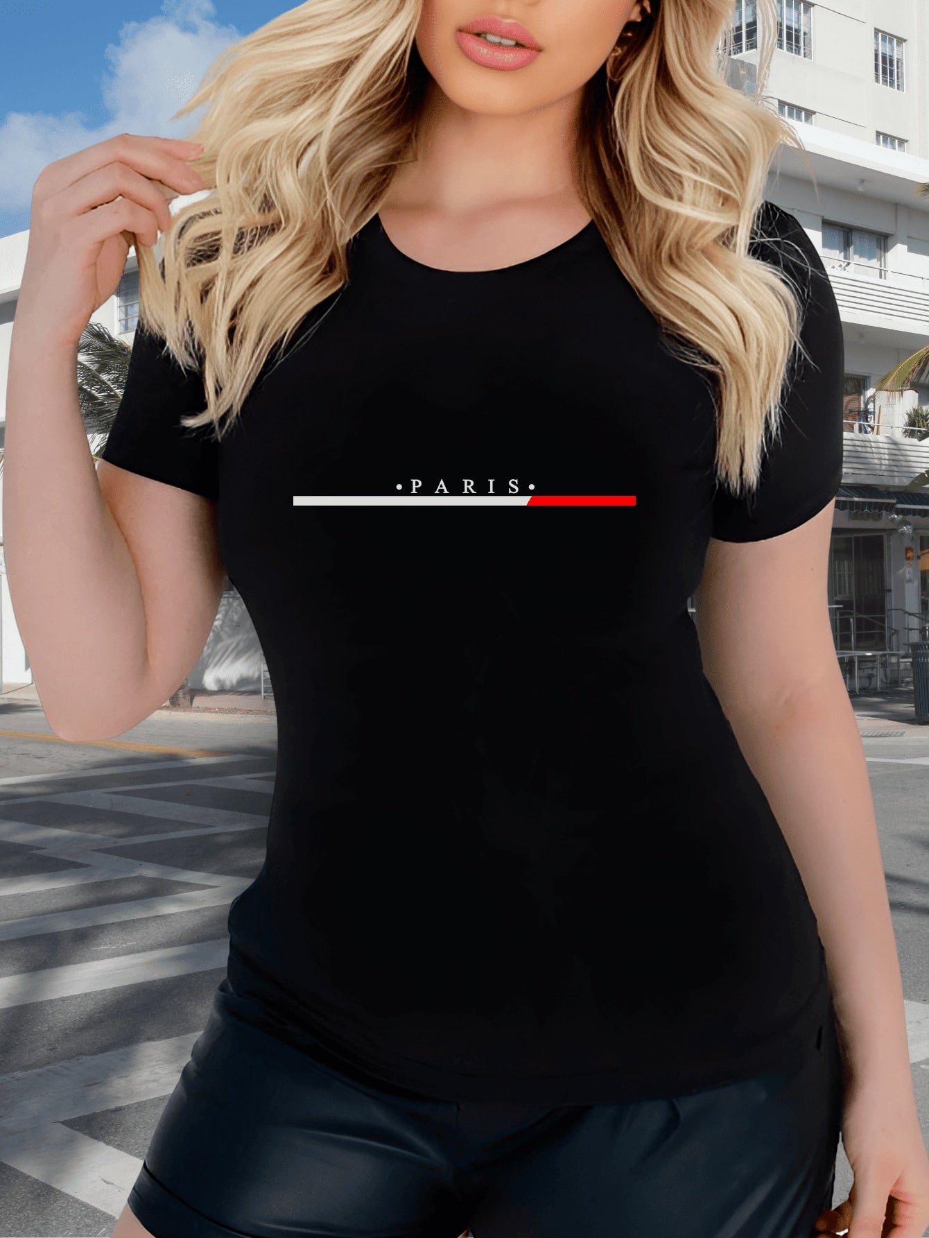 Camiseta Baby Look T-Shirt Moderna Paris Casual Simples - NOVIDADE em Estilo Tumblr
