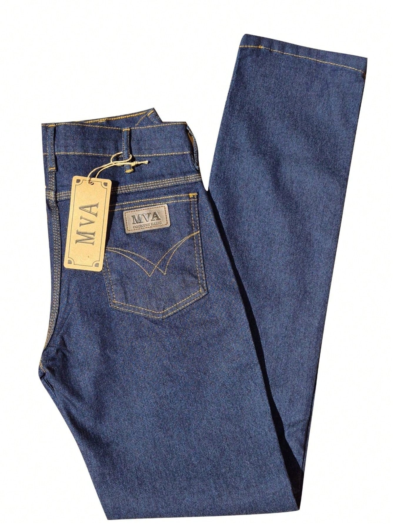 Calça country masculina jeans reforçada para rodeio para usar com bota com elastano