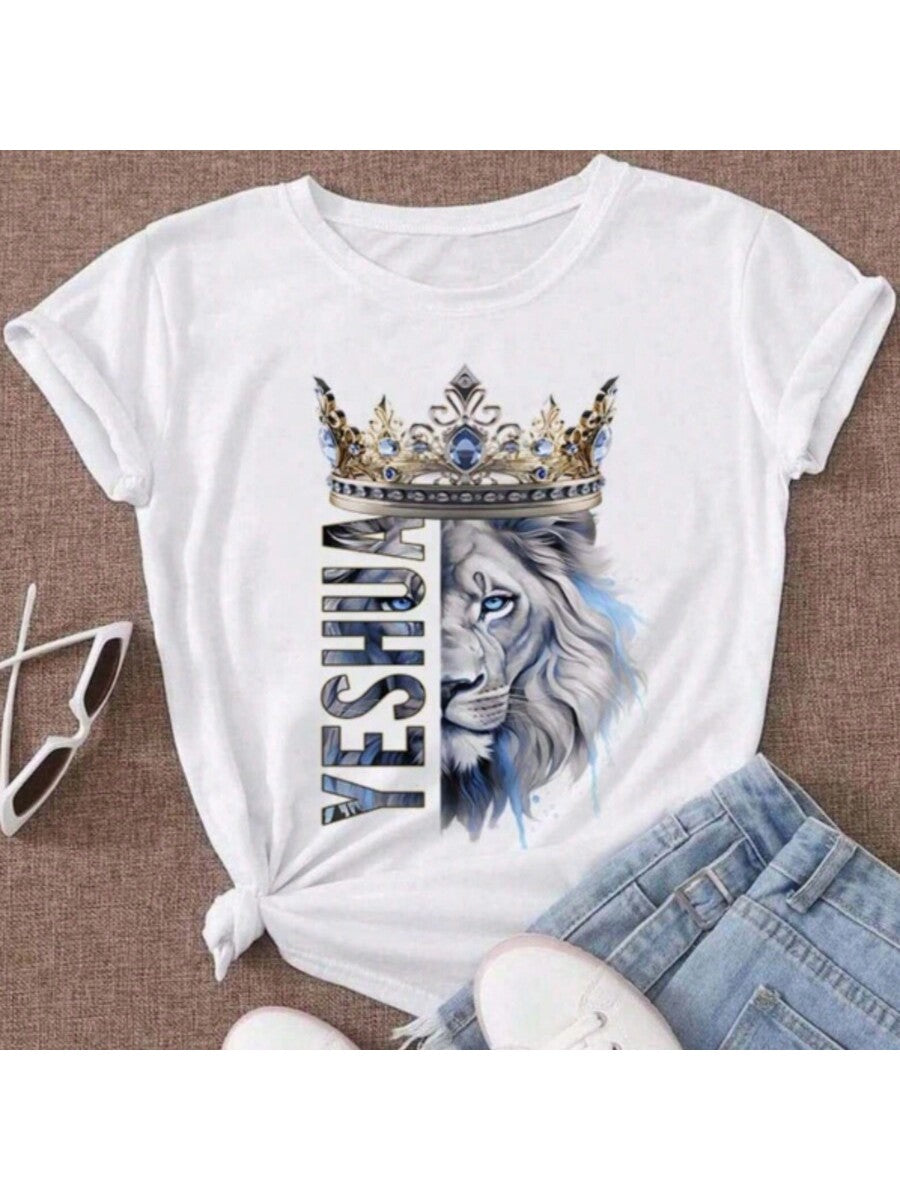 Camiseta T-shirt Blusa Feminina Estampada YeshuaCoroa